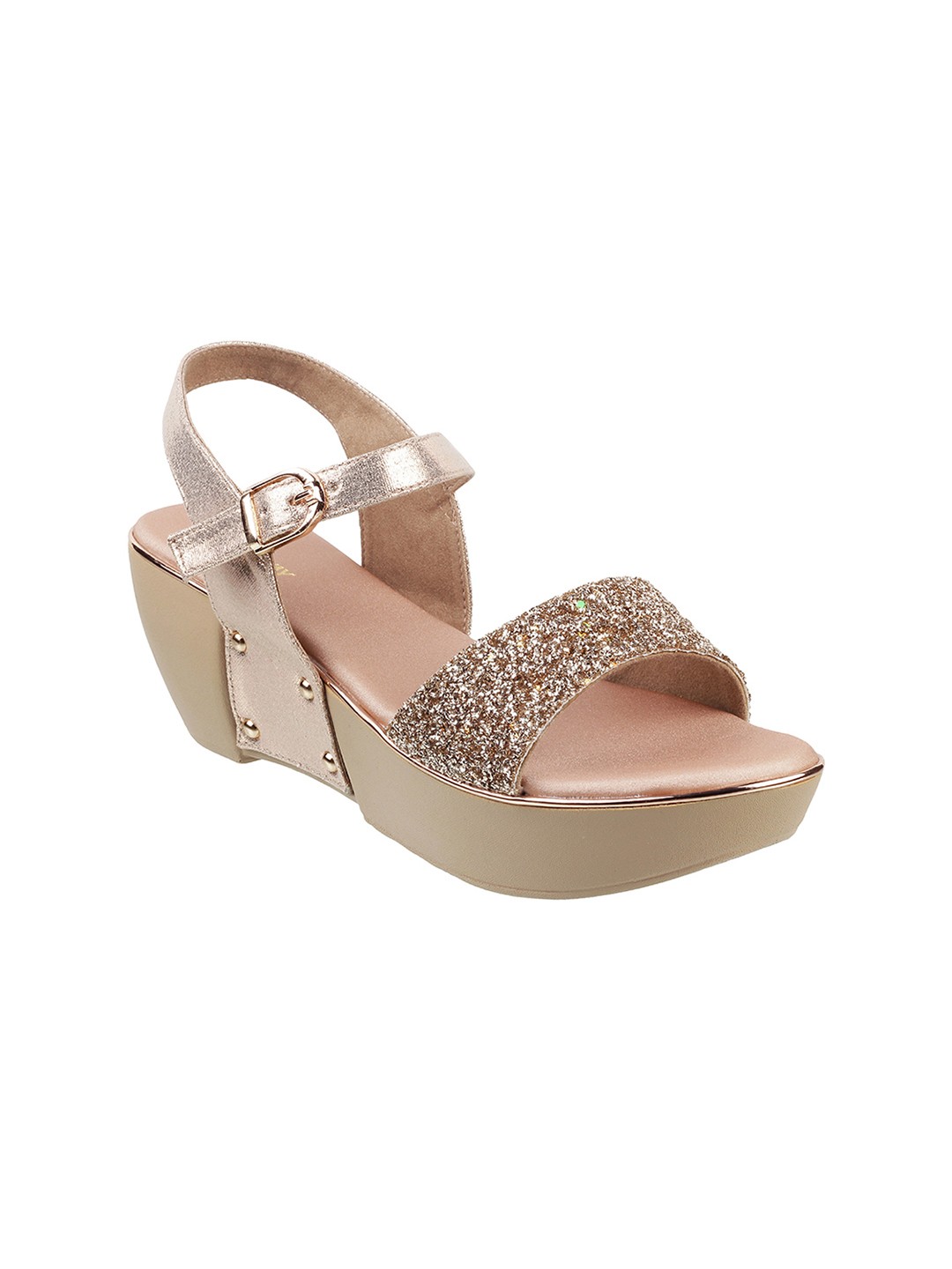 

WALKWAY by Metro Women Gold-Toned Embellishment Heels
