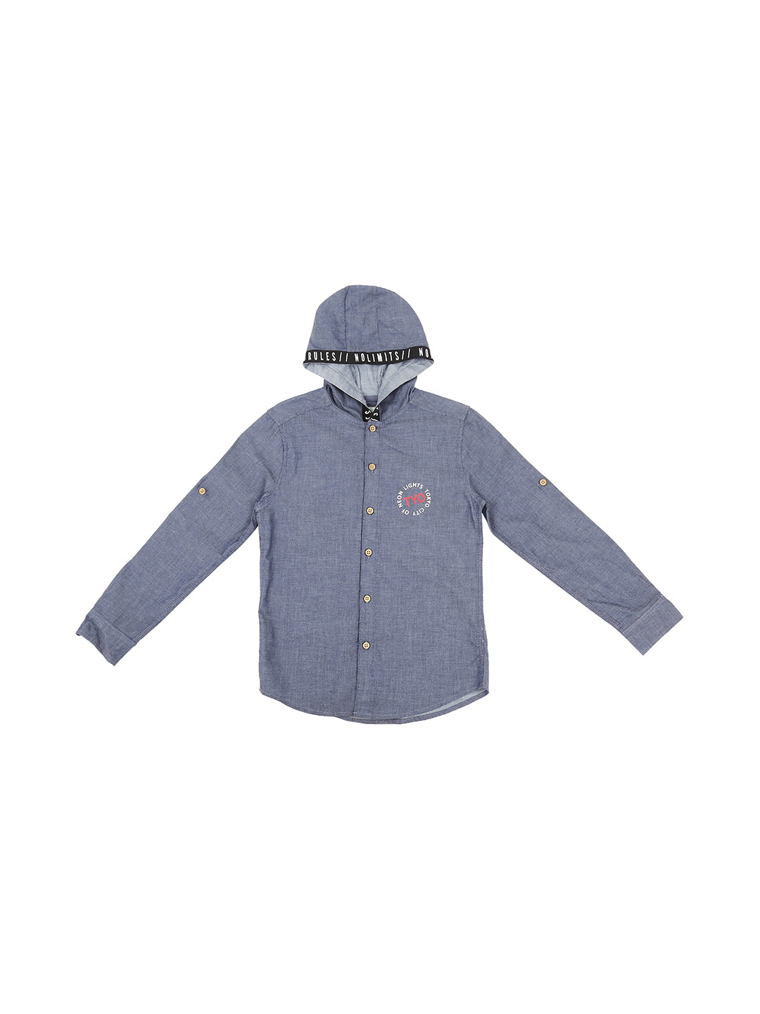 

Pantaloons Junior Boys Blue Regular Fit Solid Casual Shirt