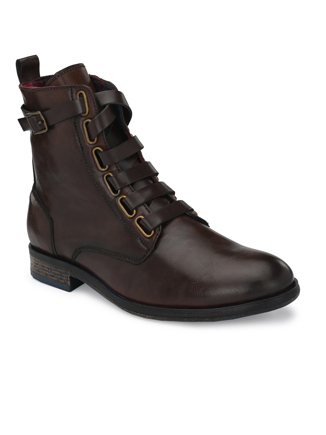 

Delize Men Brown Solid Lightweight High-Top Flat Boots