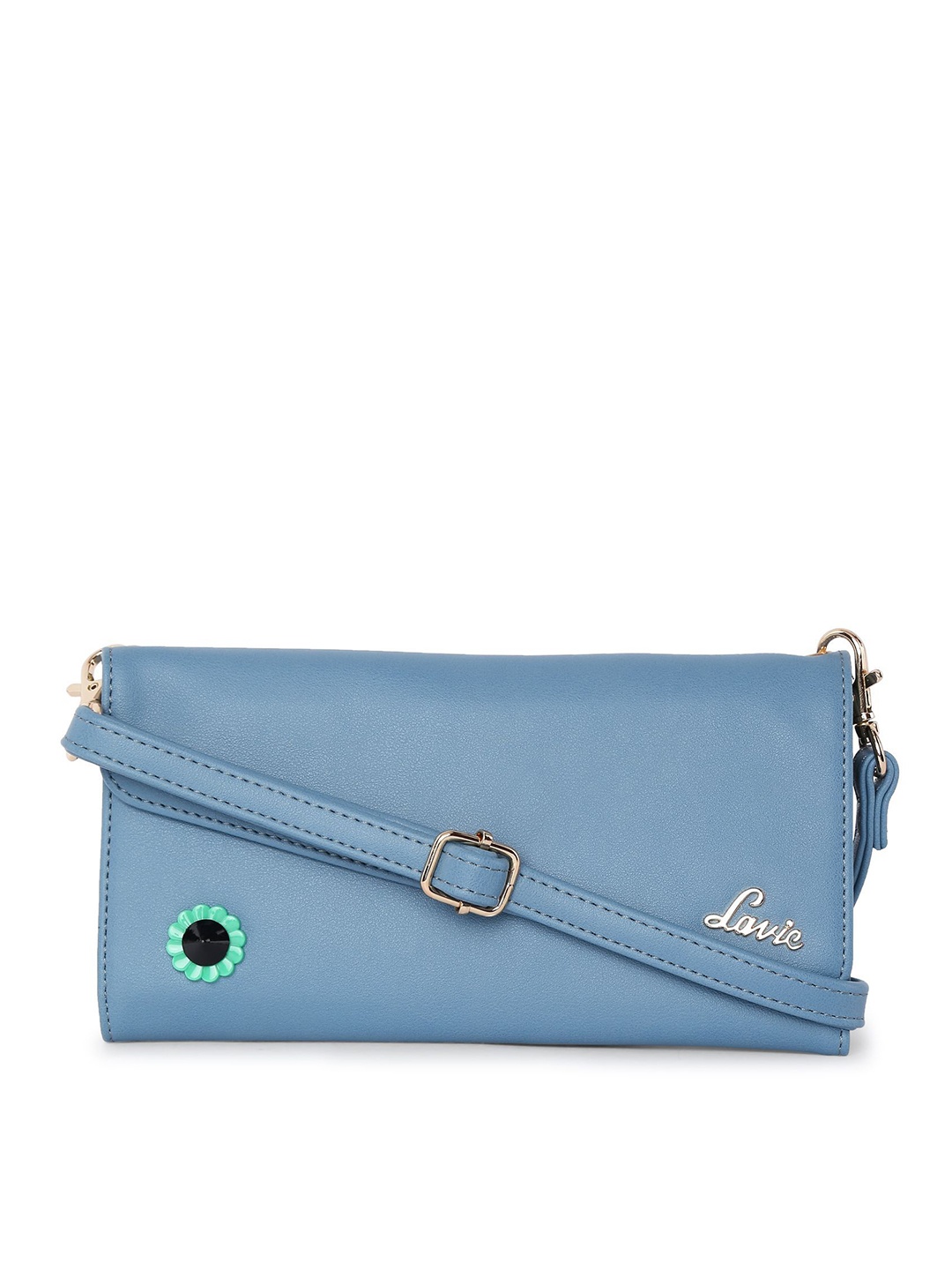 

Lavie Women Blue Self Design Three Fold Wallet
