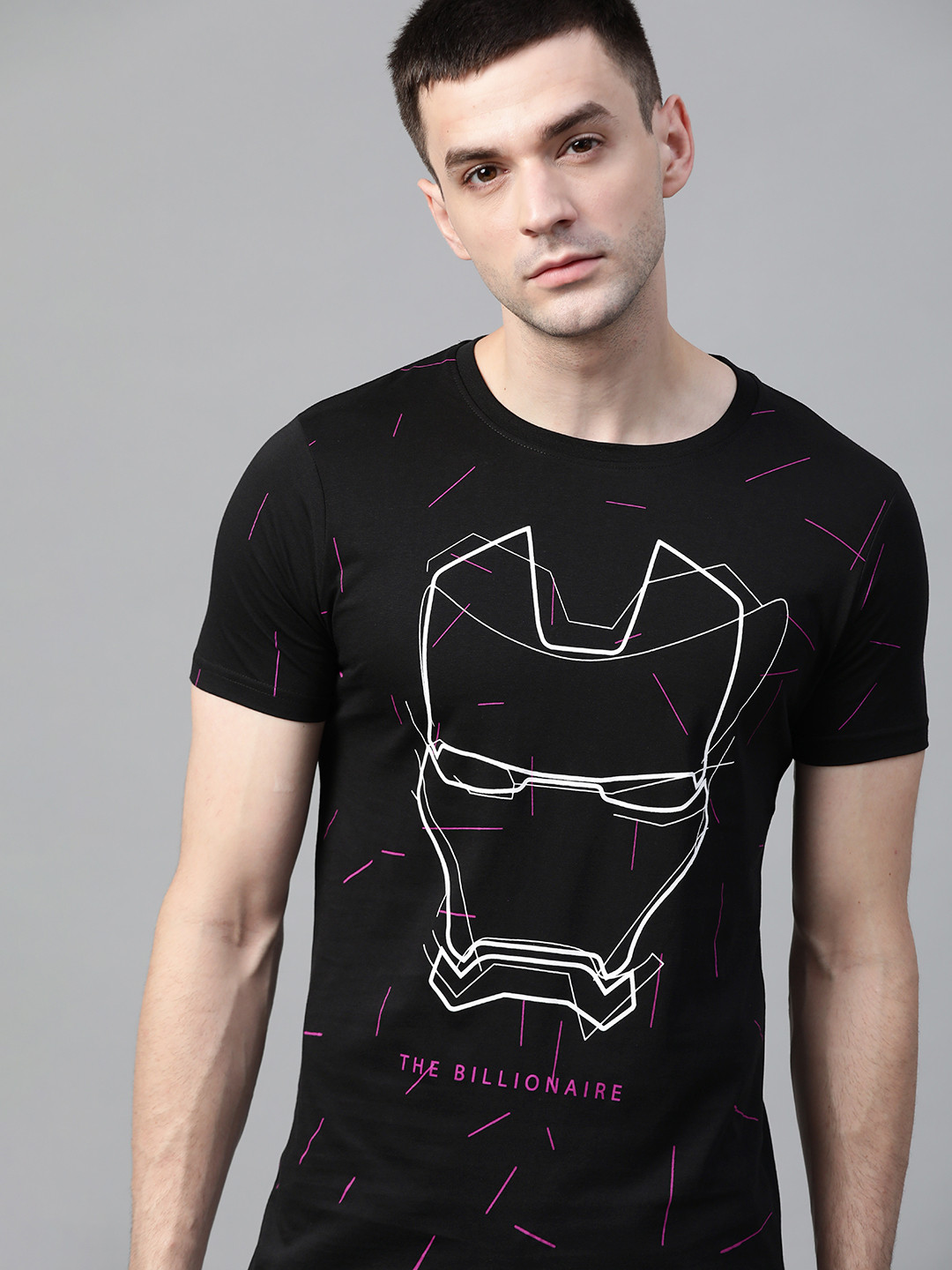 

Kook N Keech Marvel Men Black Iron Man Printed Round Neck T-shirt