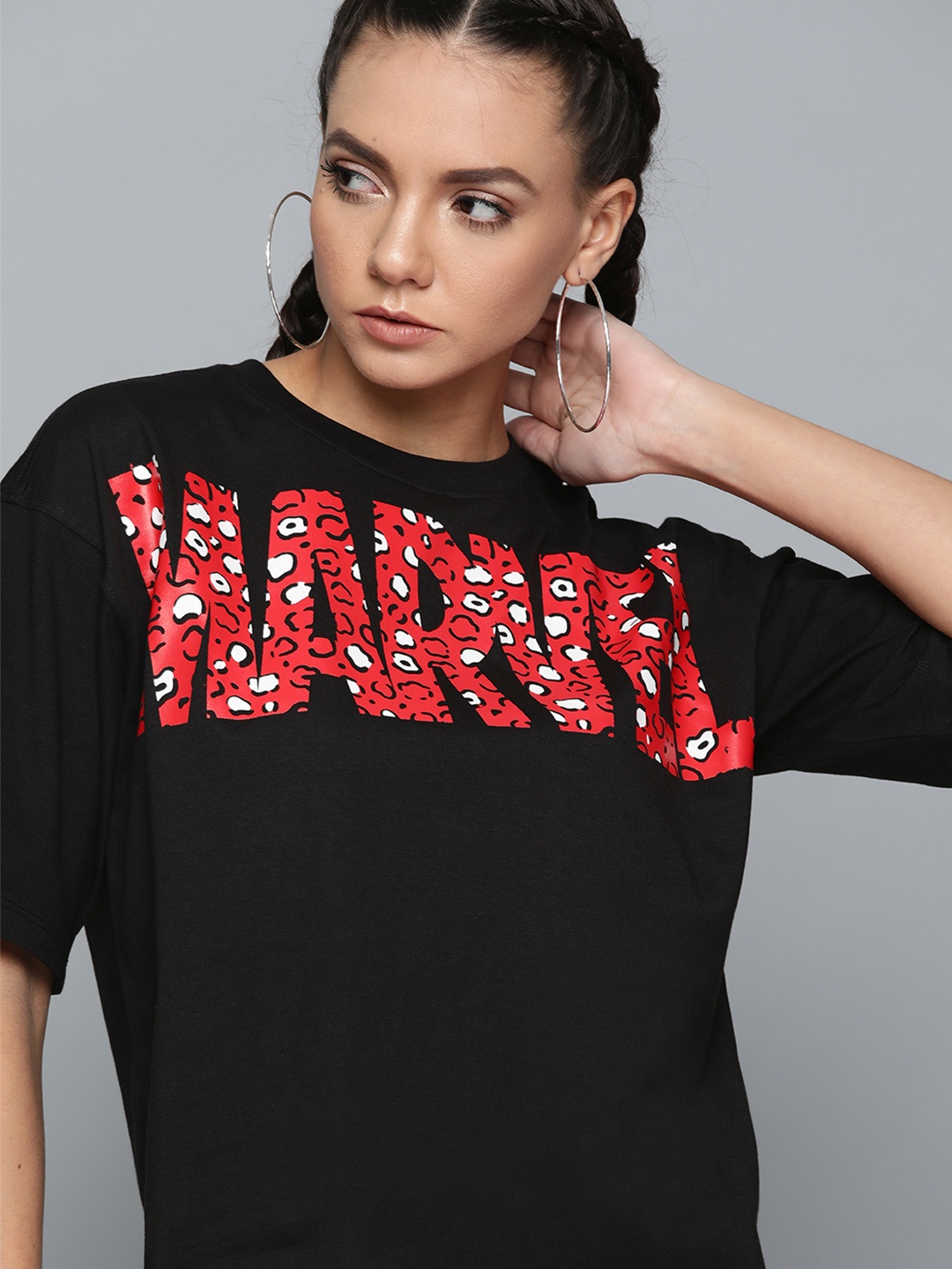 

Kook N Keech Marvel Women Black & Red Printed Round Neck T-shirt