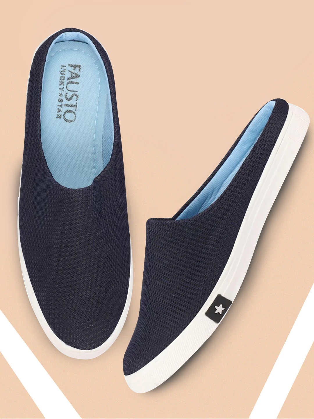 

FAUSTO Men Navy Blue Slip-On Sneakers