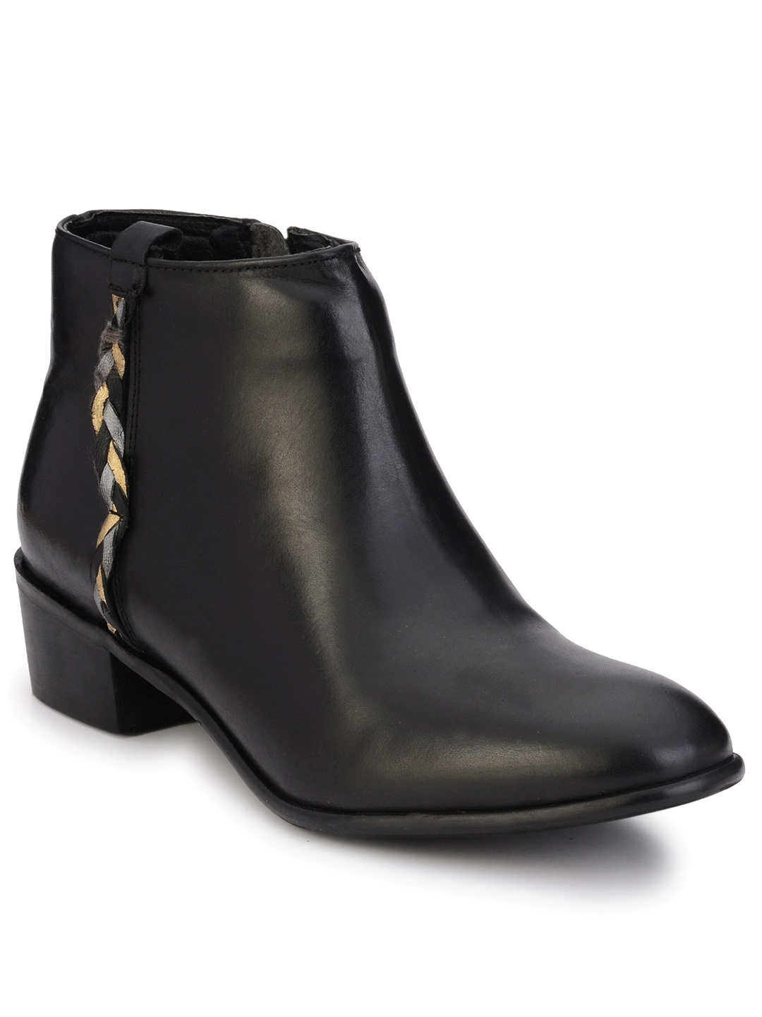 

Delize Women Black Solid Heeled Boots