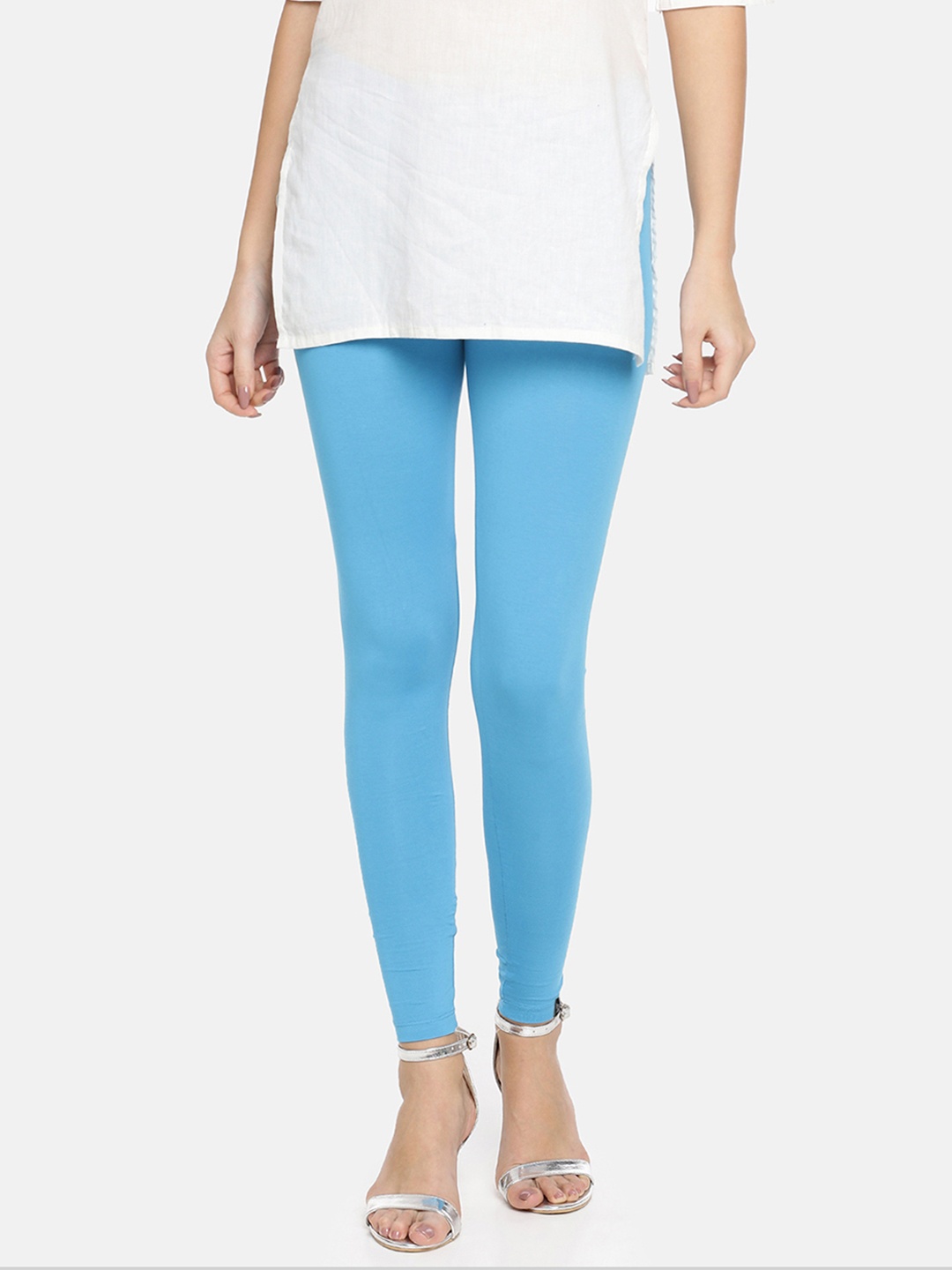 

TWIN BIRDS Women Blue Solid Ankle-Length Leggings