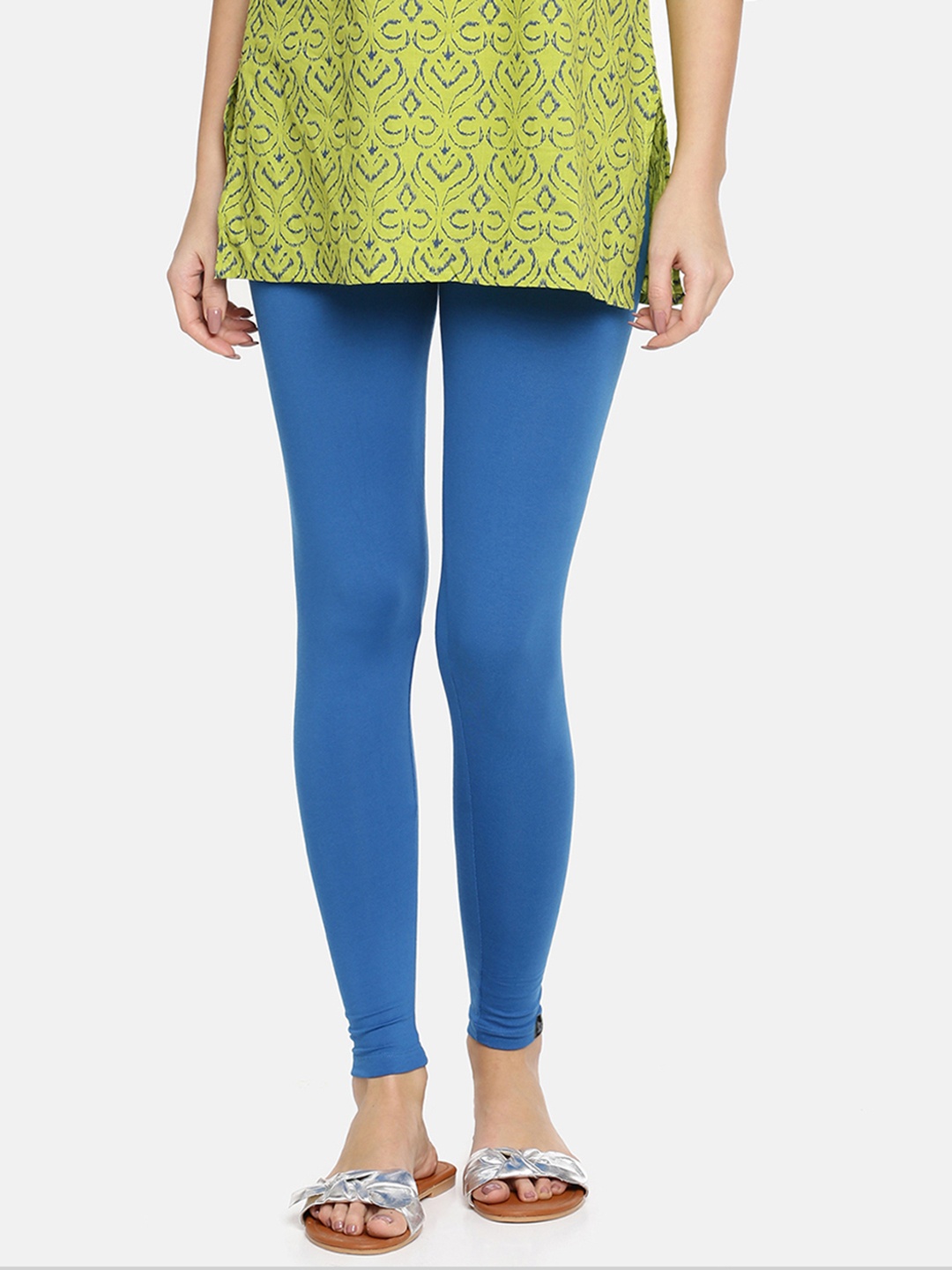 

TWIN BIRDS Women Blue Solid Ankle-Length Leggings