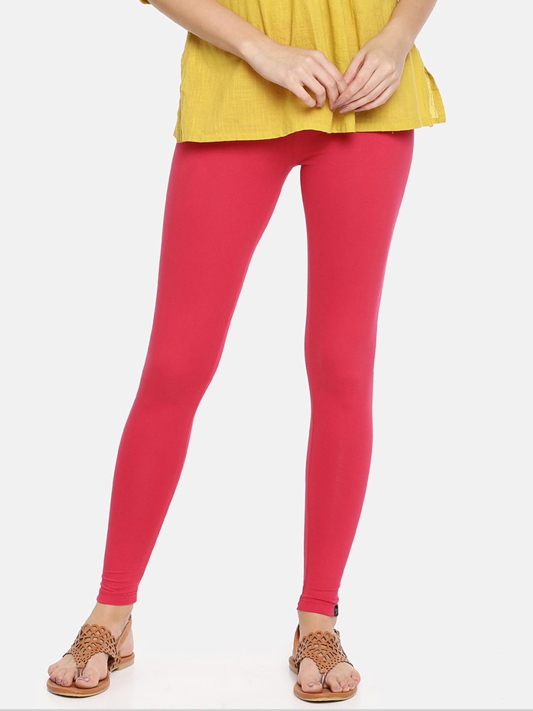 

TWIN BIRDS Women Pink Solid Ankle-Length Leggings