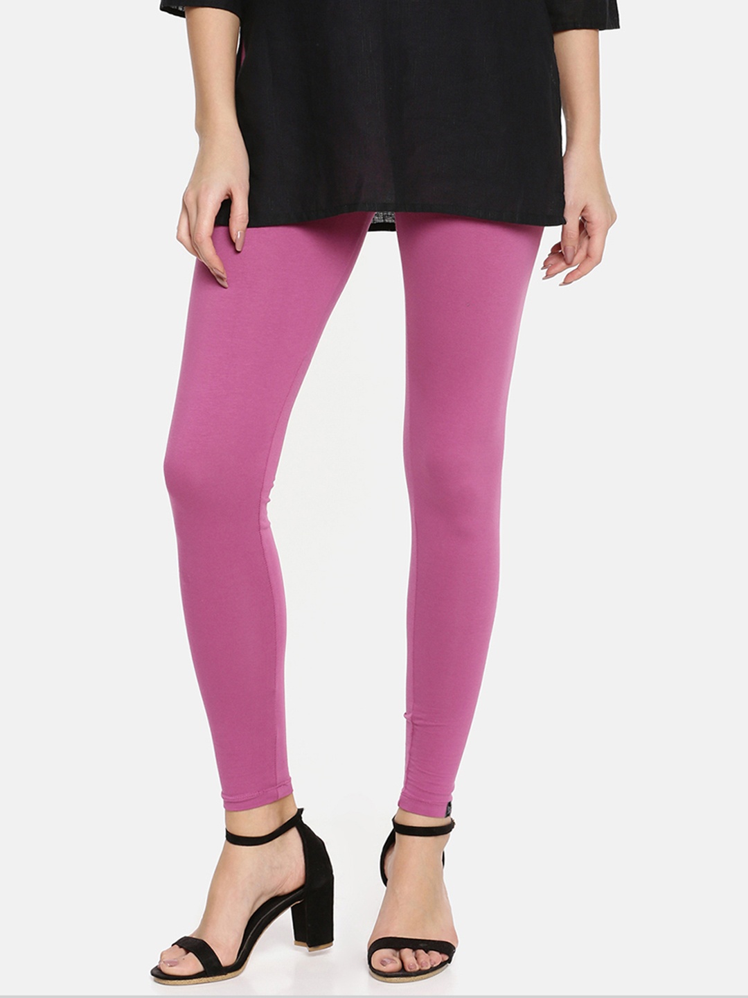 

TWIN BIRDS Women Pink Solid Ankle-Length Leggings