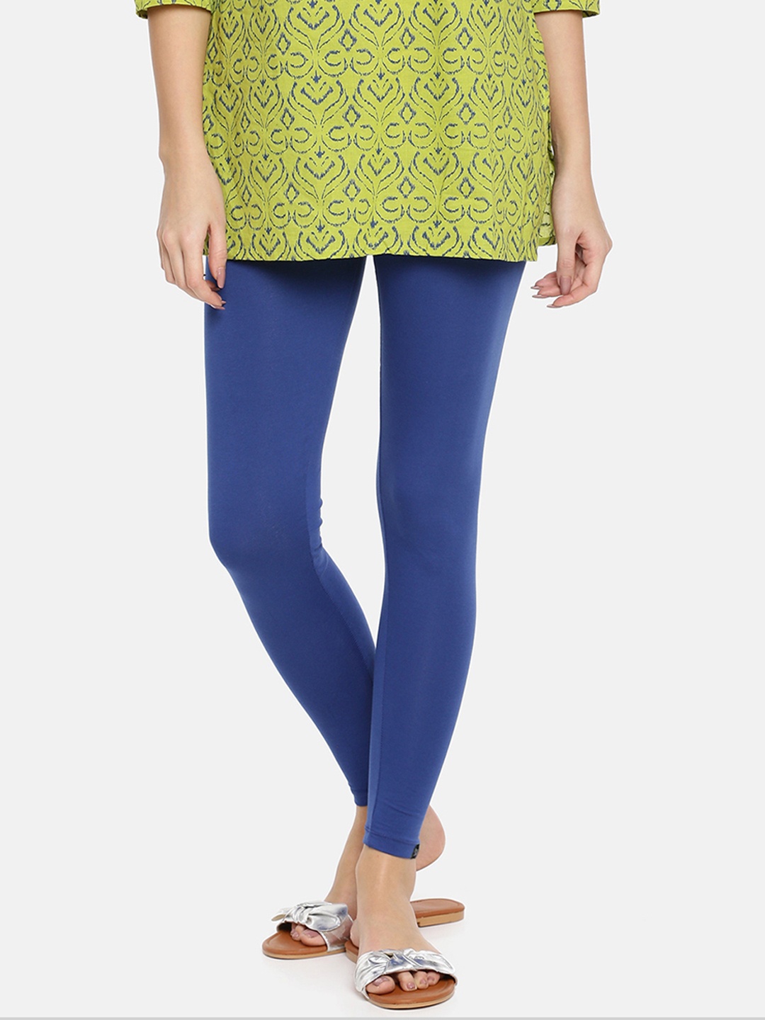 

TWIN BIRDS Women Blue Solid Ankle-Length Leggings