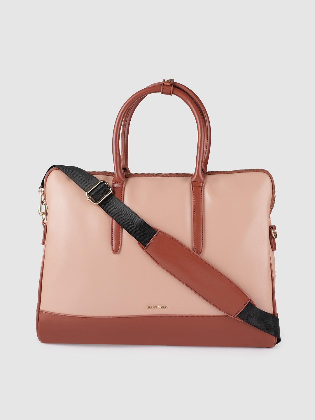

Allen Solly Pink & Brown Colourblocked Handheld Bag