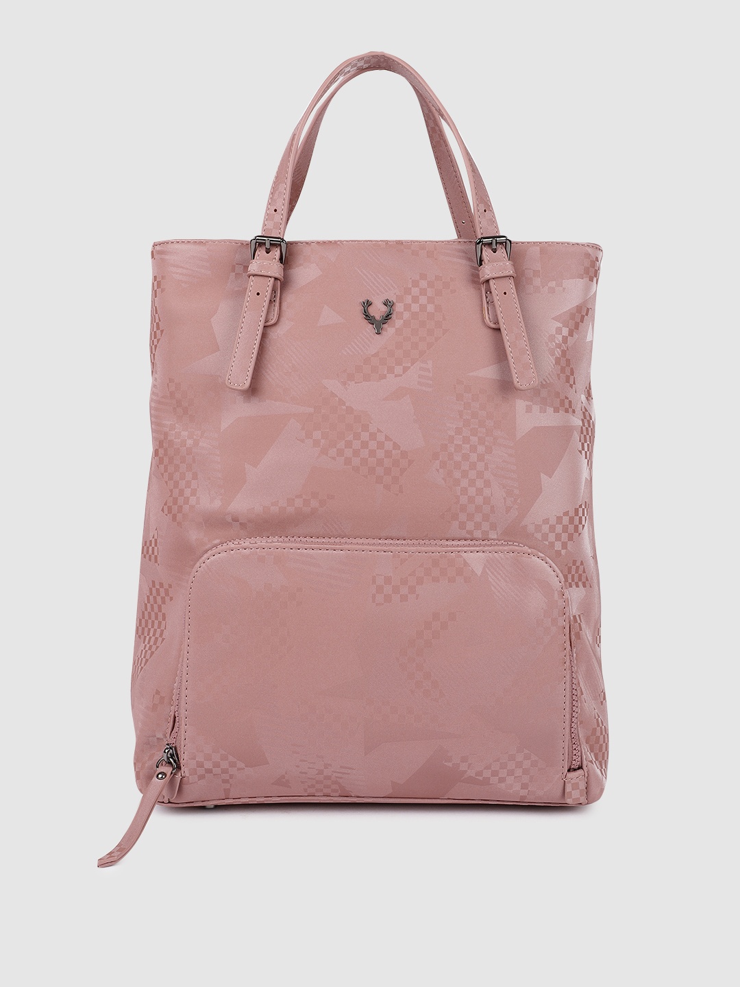 

Allen Solly Pink Printed Handheld Bag Cum Backpack With Charging Port
