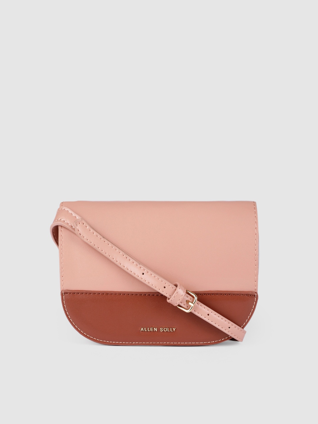 

Allen Solly Pink & Brown Colourblocked Sling Bag