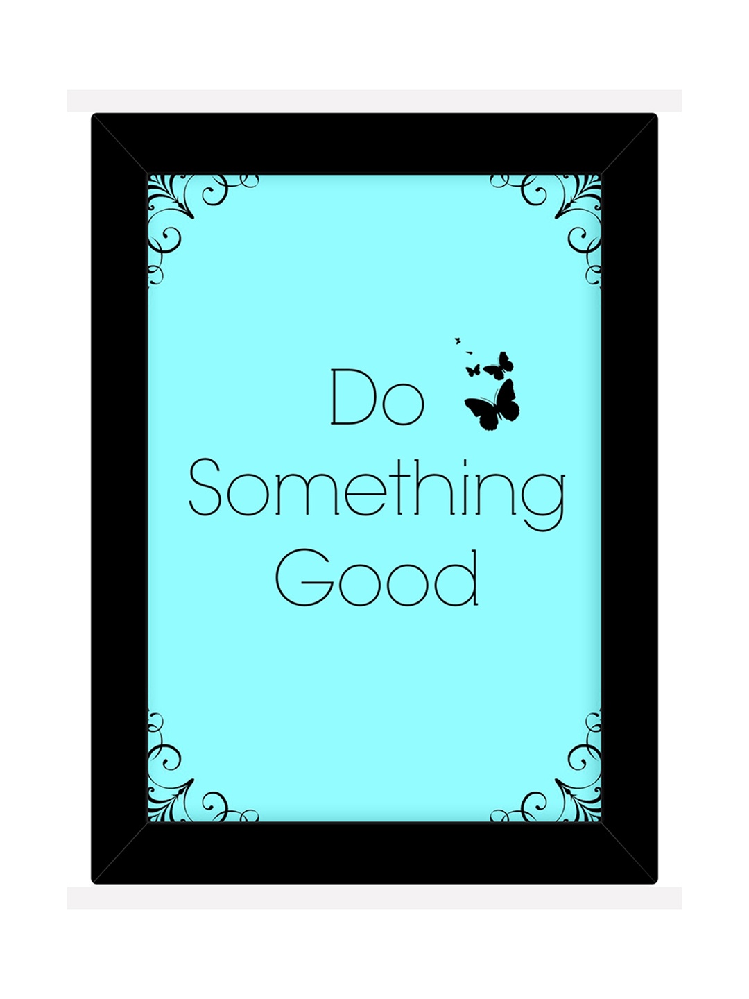 

TIED RIBBONS Black & Blue Inspirational Printed Wall Art