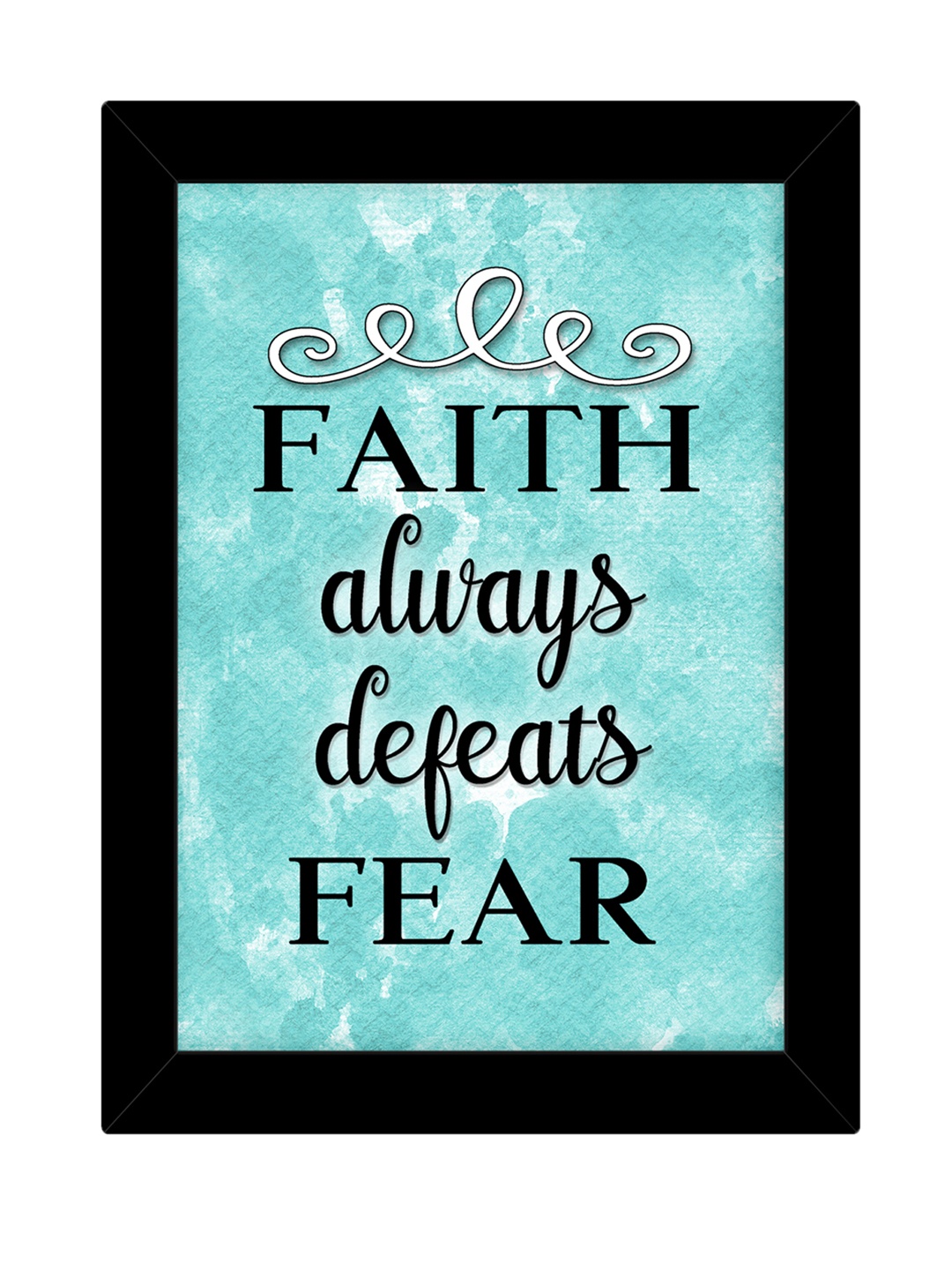 

TIED RIBBONS Black & Blue Inspirational Printed Wall Art