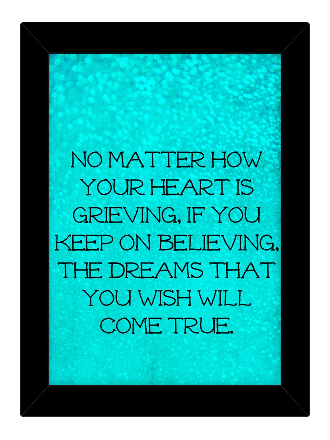 

TIED RIBBONS Black & Turquoise Blue Inspirational Printed Wall Art