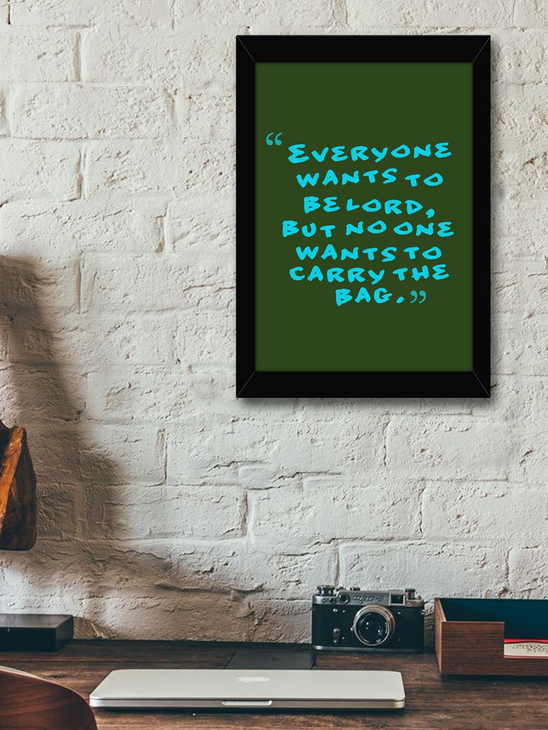 

TIED RIBBONS Black & Olive Green Inspirational Printed Wall Art