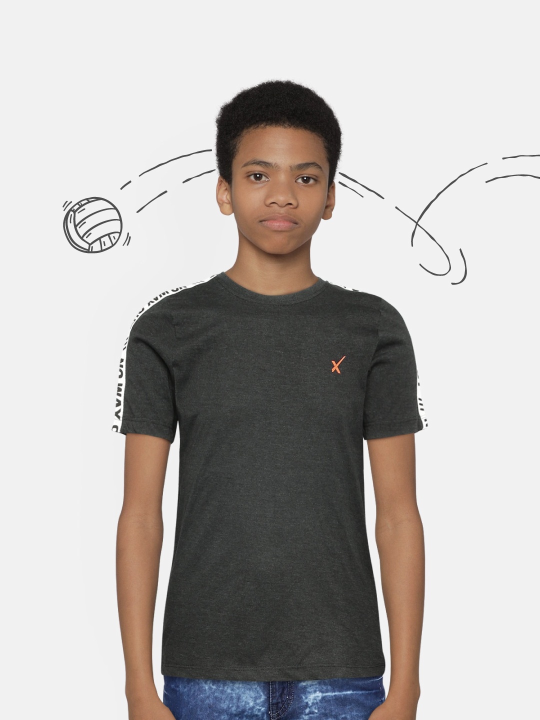 Hrx By Hrithik Roshan Boys Jet Black Solid Bio Wash Lifestyle Tshirts