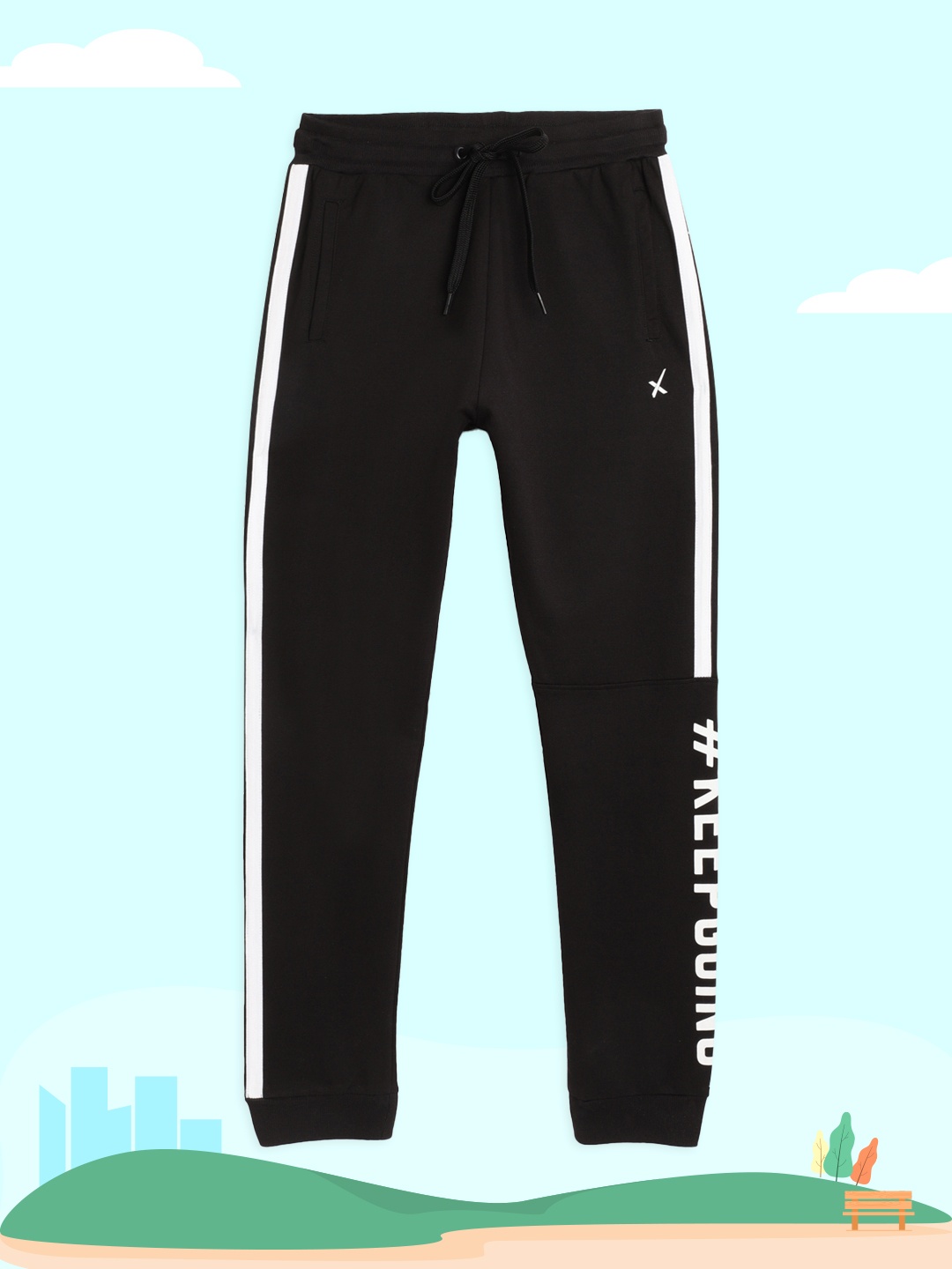 

HRX by Hrithik Roshan Boys Jet Black Solid Slim Fit Bio wash Active Jogger