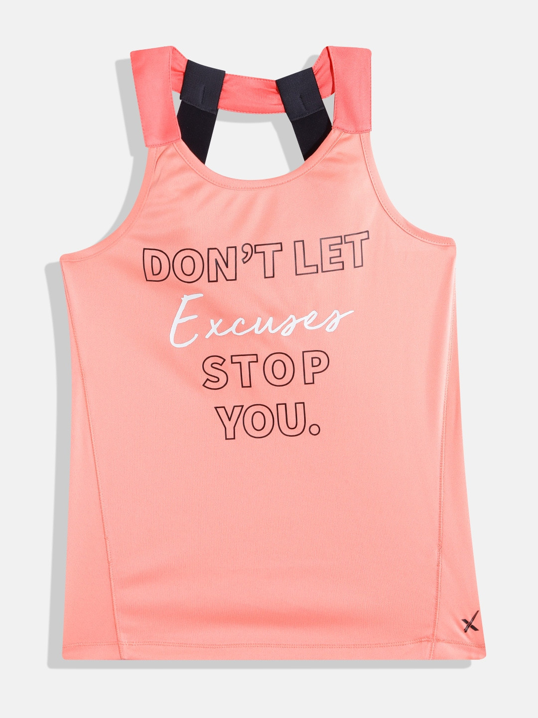 

Hrx By Hrithik Roshan Girls Printed Rapid-Dry Active TankTop, Peach