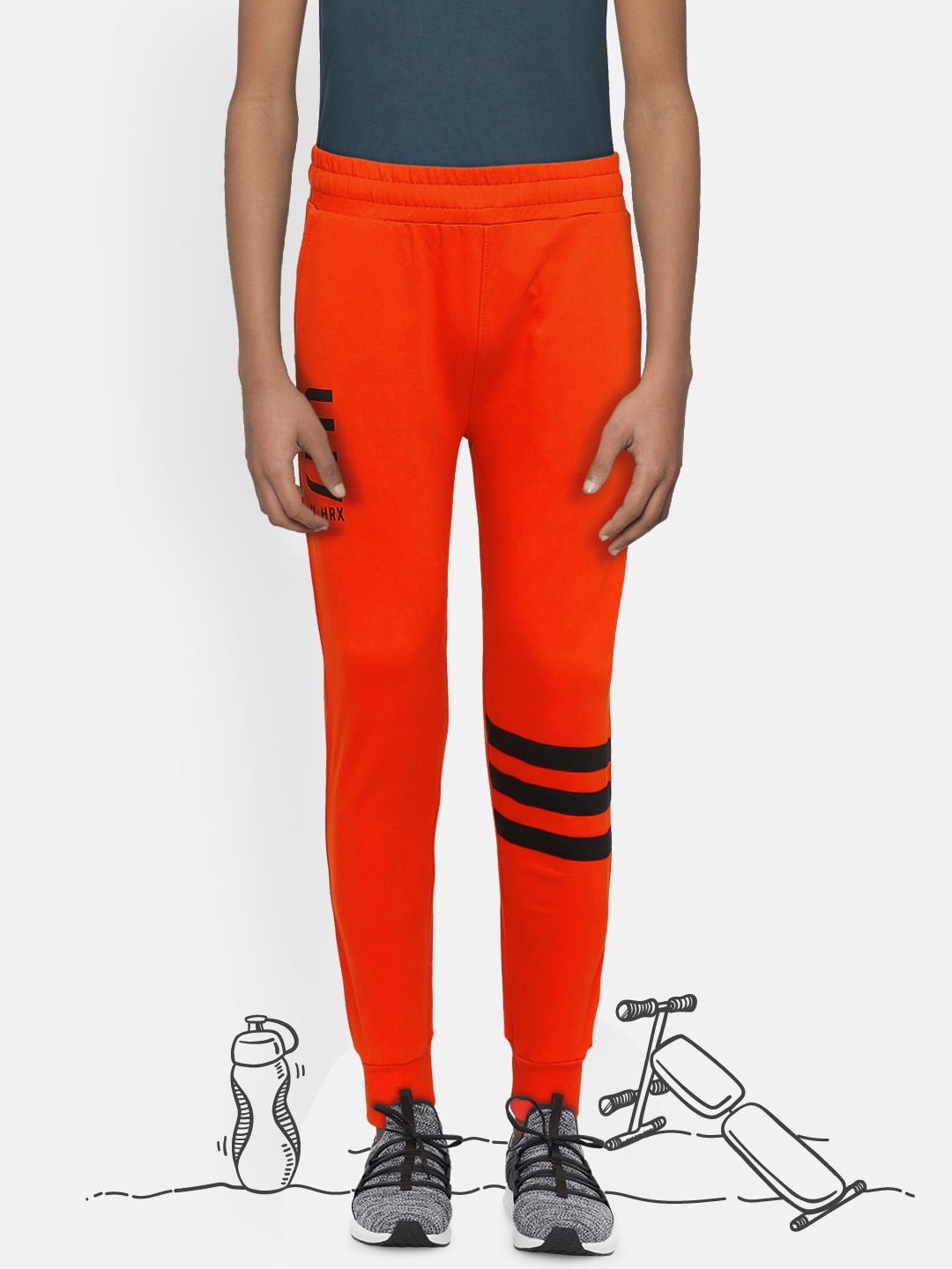 

HRX by Hrithik Roshan Boys Red Solid Slim Fit Bio wash Active Jogger