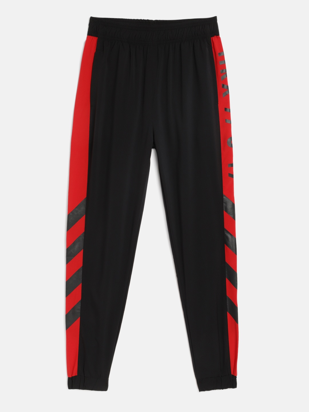 

HRX by Hrithik Roshan Boys Black Colorblocked Regular Fit Rapid-Dry Lycra Active Jogger