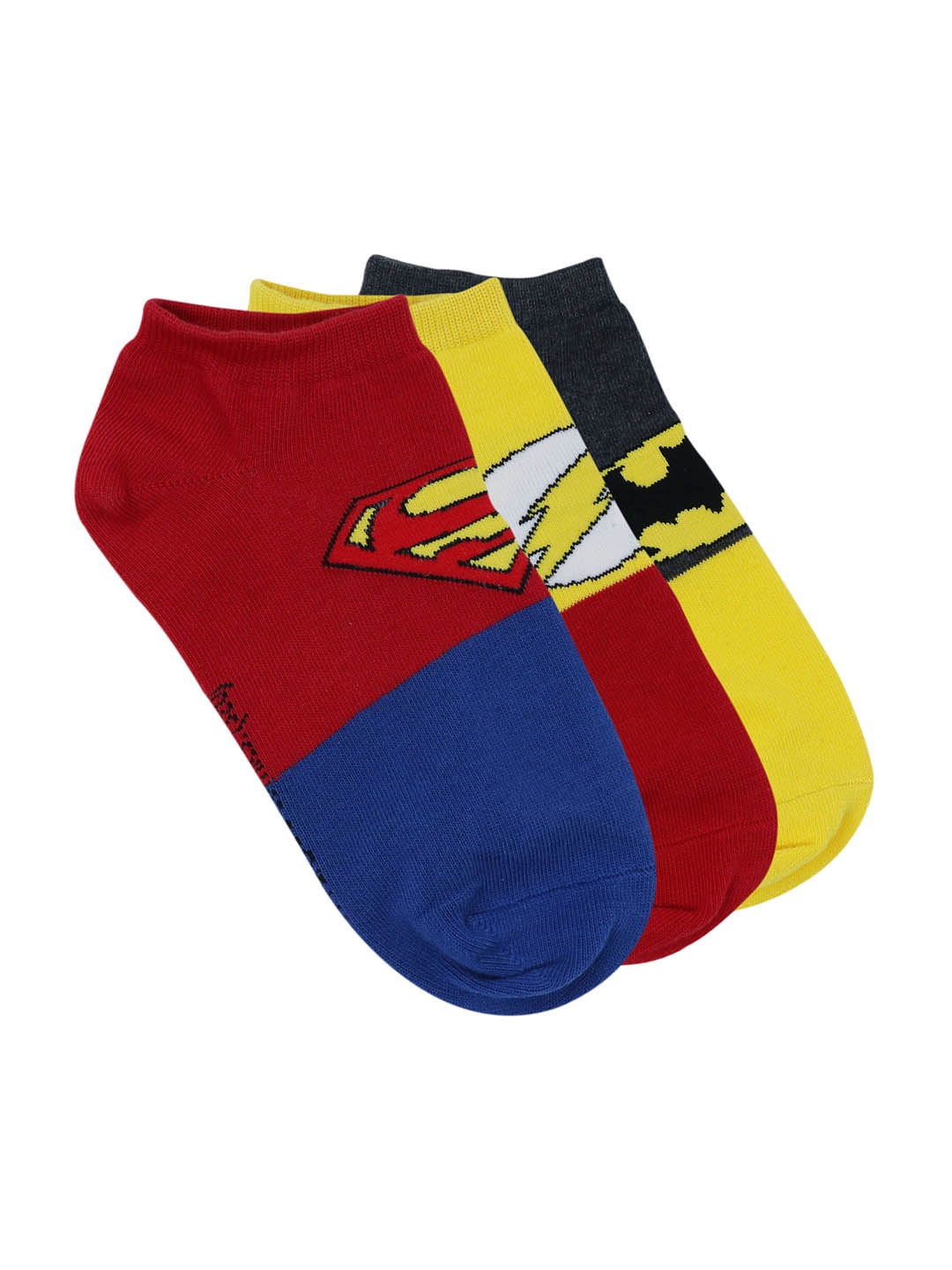 

Justice League Men Pack of 3 Assorted DC Heroes Patterned Calf-Length Socks