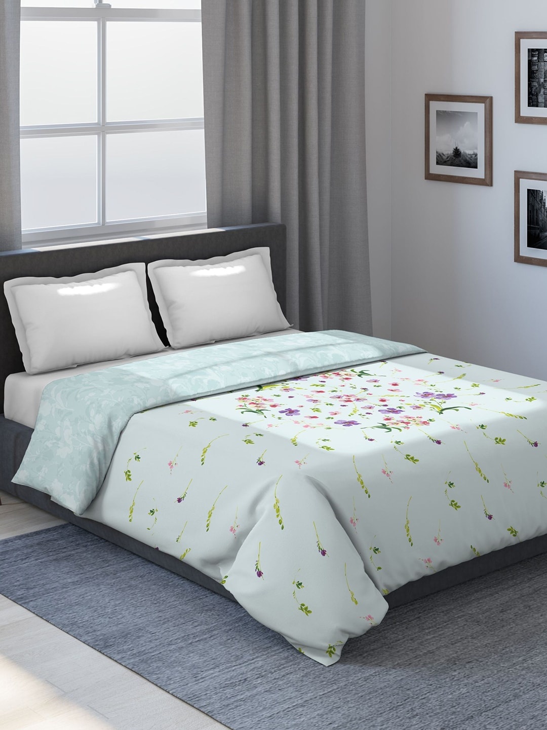 

DDecor Blue Floral Mild Winter 150 GSM Double Bed Comforter