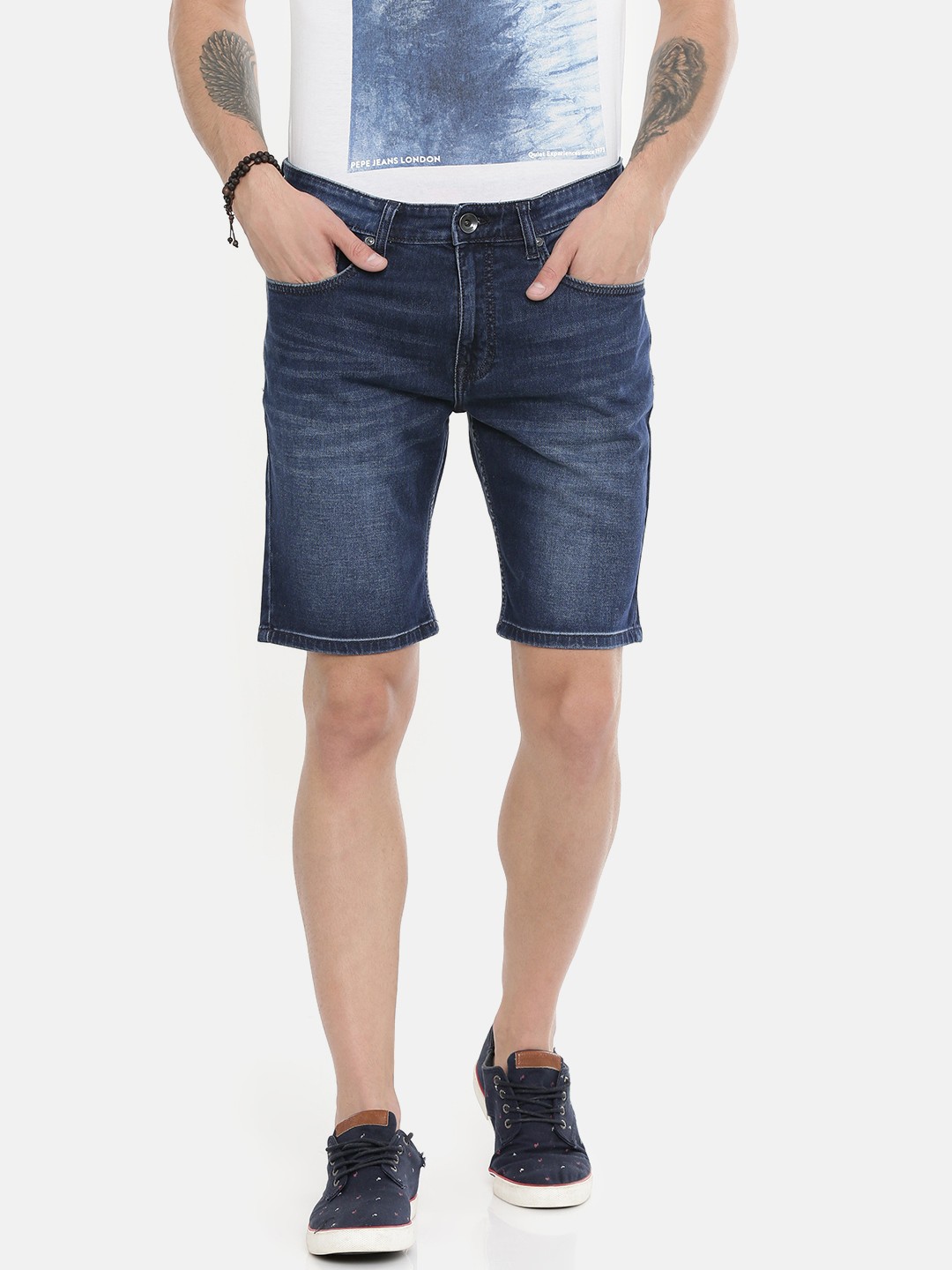 

Pepe Jeans Men Blue Gordy Regular Fit Solid Denim Shorts