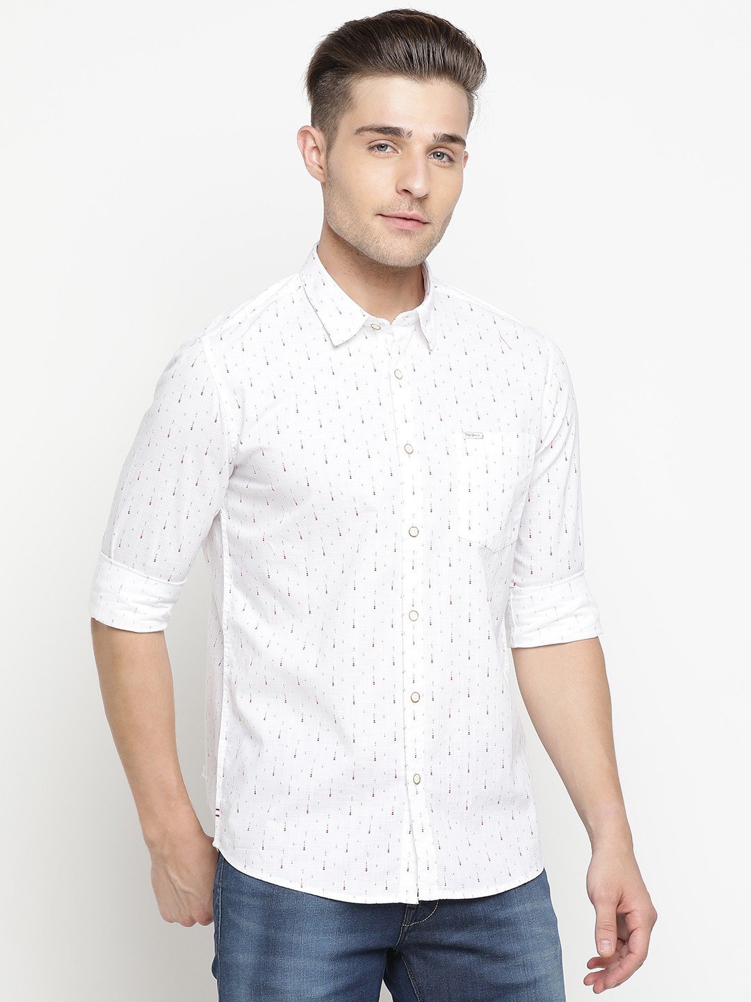 

Pepe Jeans Men White Regular Fit Printed Casual Shirt