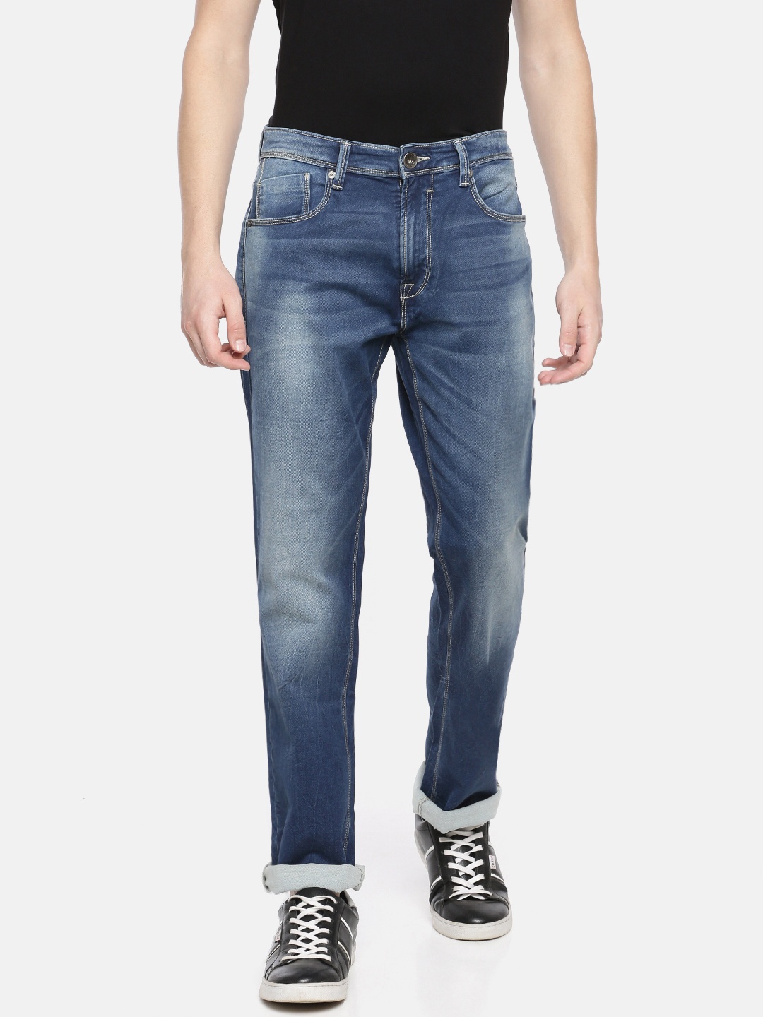 

Pepe Jeans Men Blue ANDROS HOLBORNE Regular Fit Mid-Rise Clean Look Stretchable Jeans