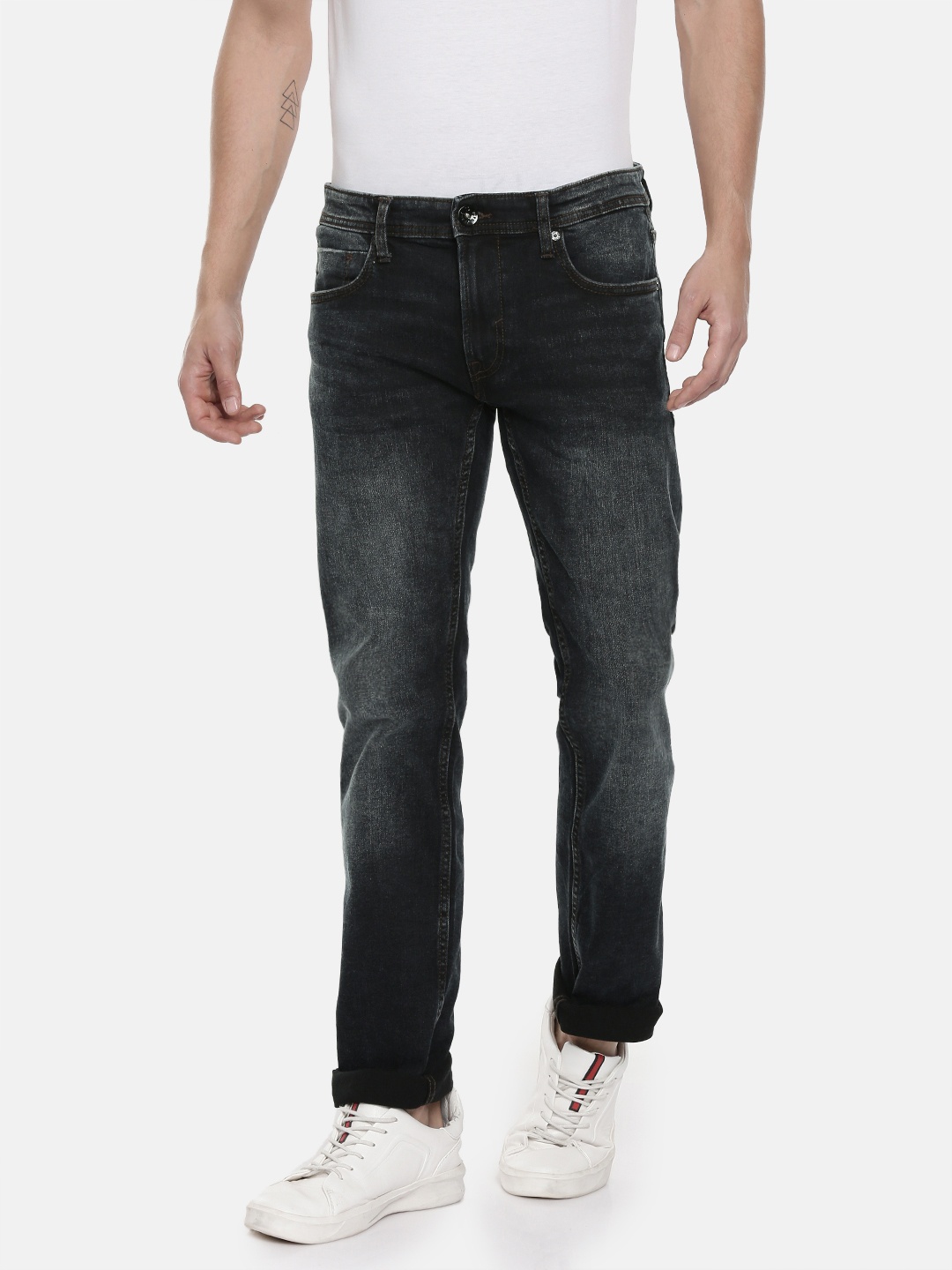 

Pepe Jeans Men Blue ROBIN-V Slim Fit Mid-Rise Clean Look Stretchable Jeans