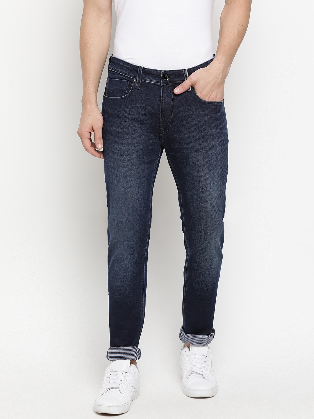

Pepe Jeans Men Blue Slim Fit Low-Rise Clean Look Stretchable Jeans