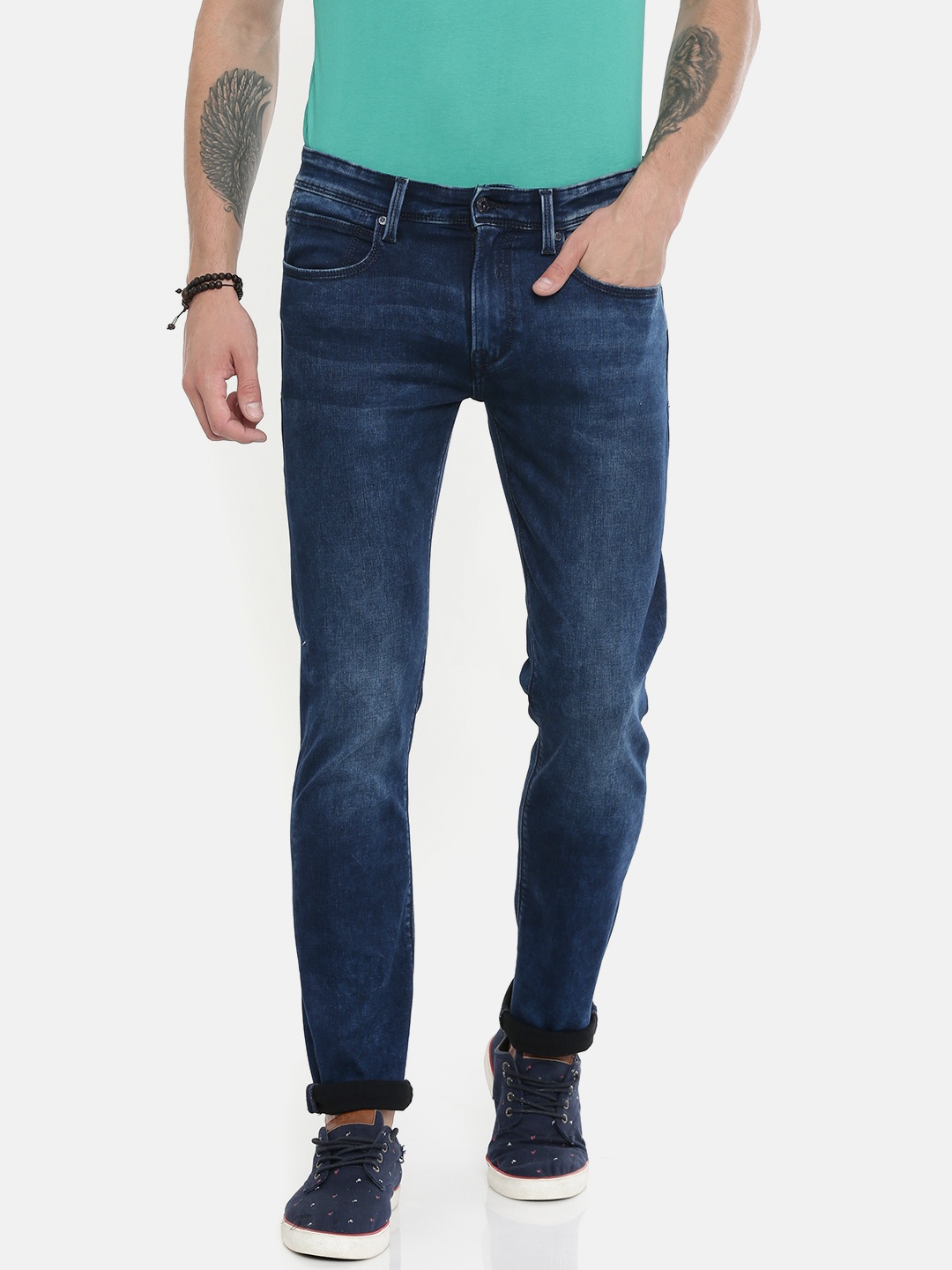 

Pepe Jeans Men Blue Norvil Vapour Slim Fit Mid-Rise Clean Look Stretchable Jeans