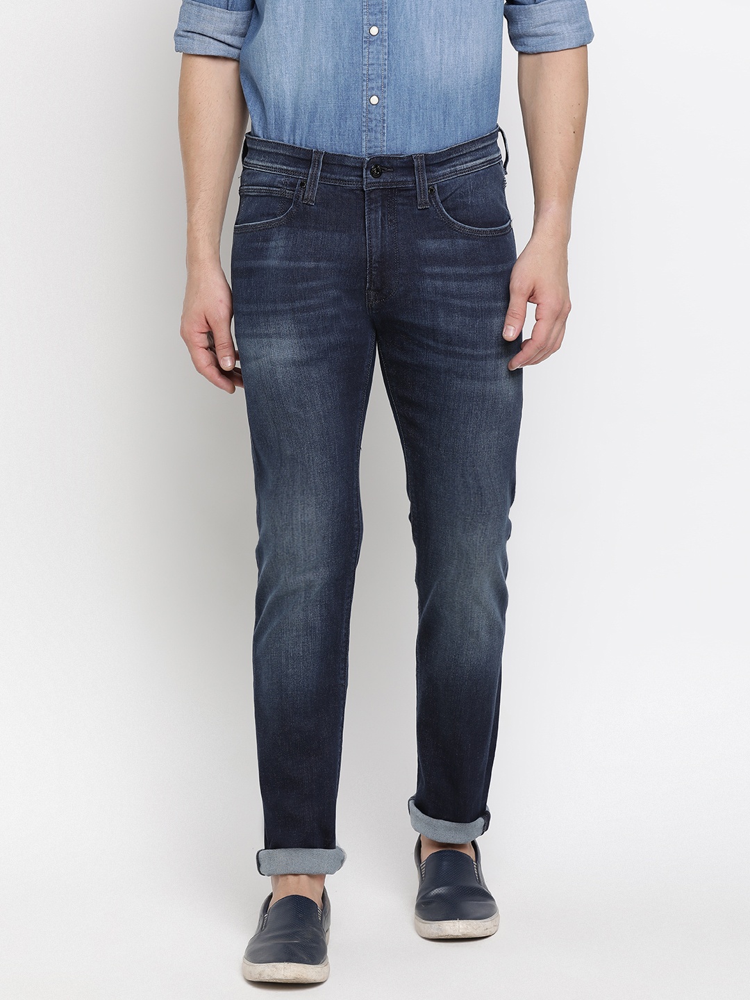 

Pepe Jeans Men Blue Slim Fit Mid-Rise Clean Look Stretchable Jeans