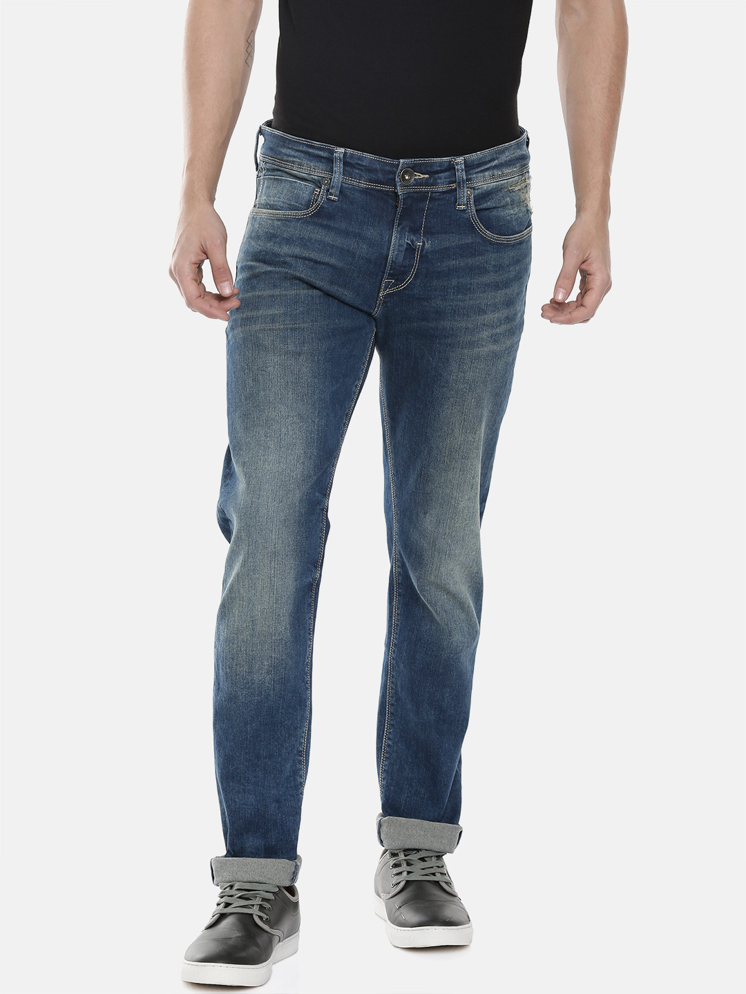 

Pepe Jeans Men Blue Germin Soho Skinny Fit Low-Rise Low Distress Stretchable Jeans