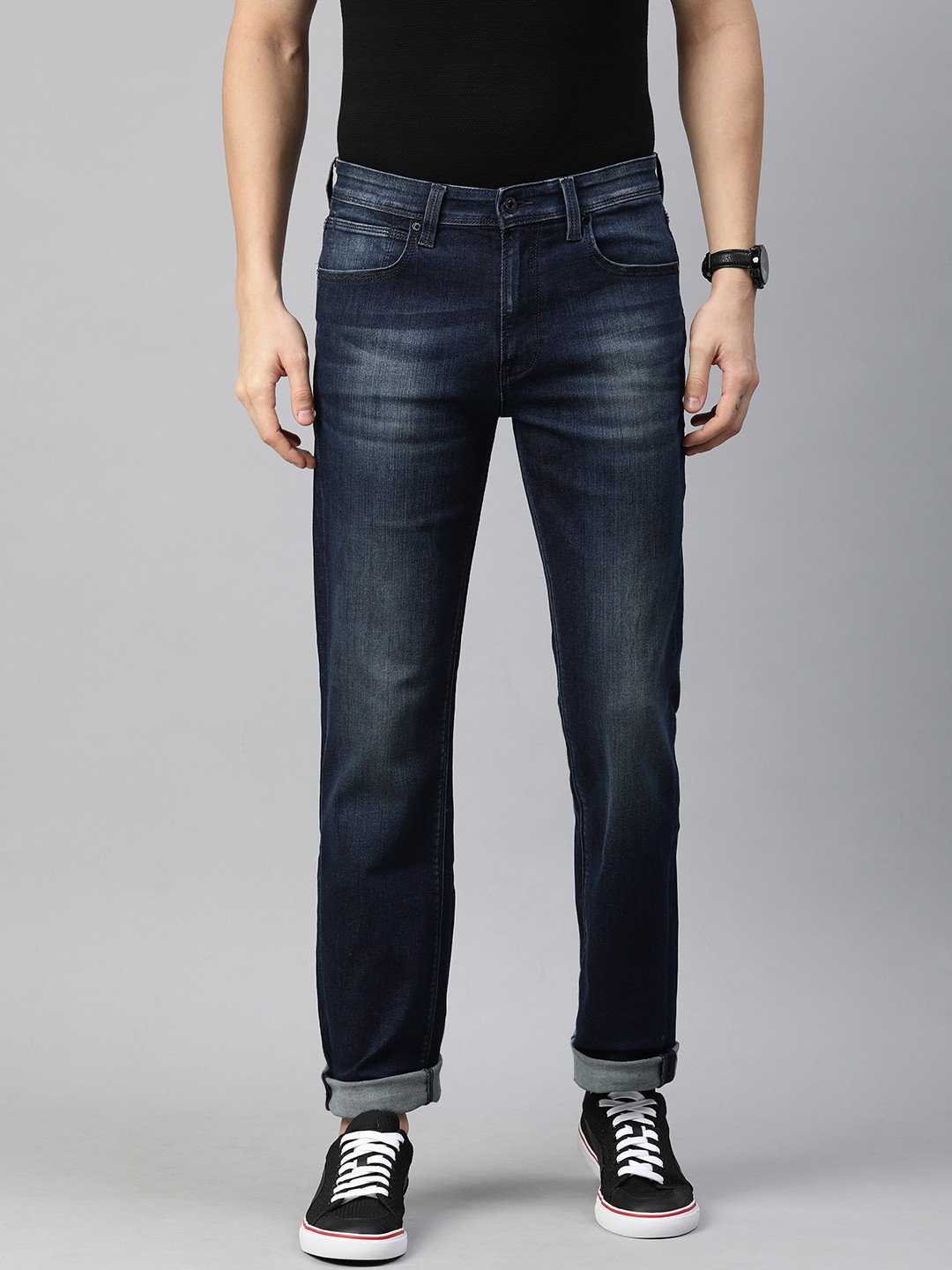 

Pepe Jeans Men Blue Holborne Regular Fit Mid-Rise Clean Look Stretchable Jeans