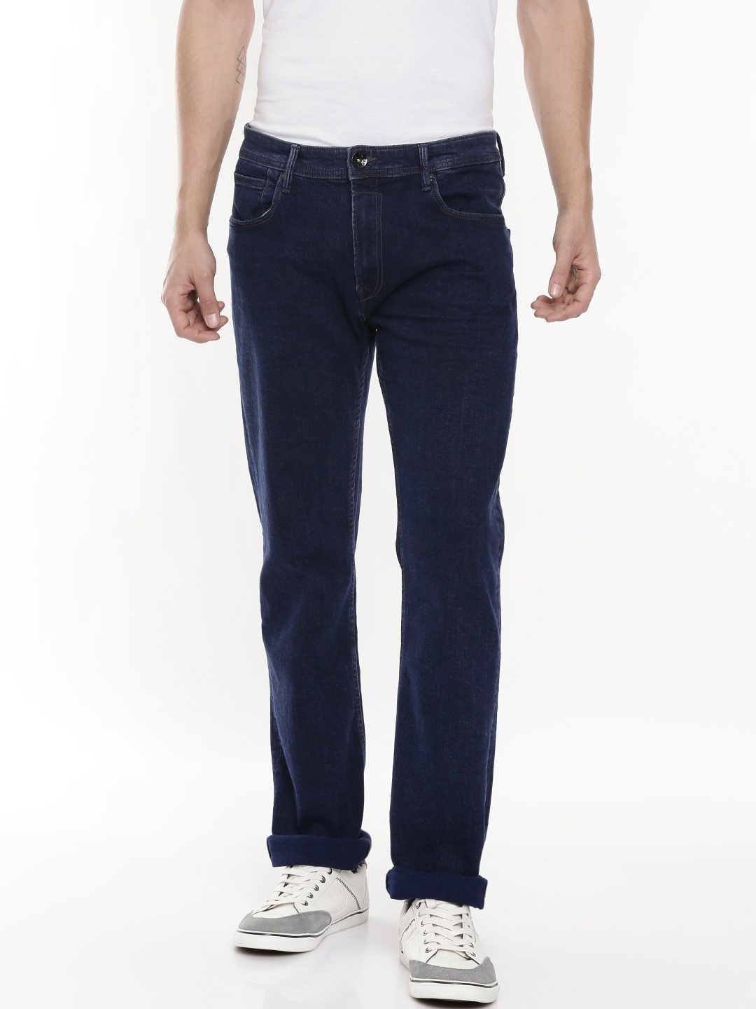 

Pepe Jeans Men Blue Layne-H Straight Fit Mid-Rise Clean Look Stretchable Jeans