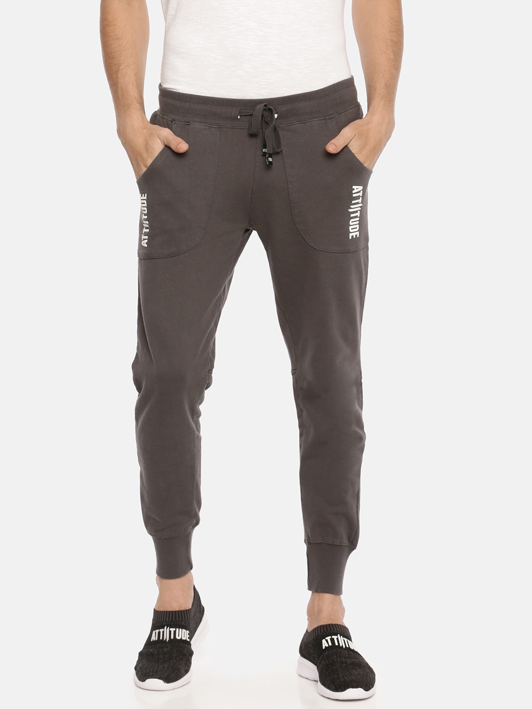 

ATTIITUDE Men Grey Solid Slim Fit Jogger