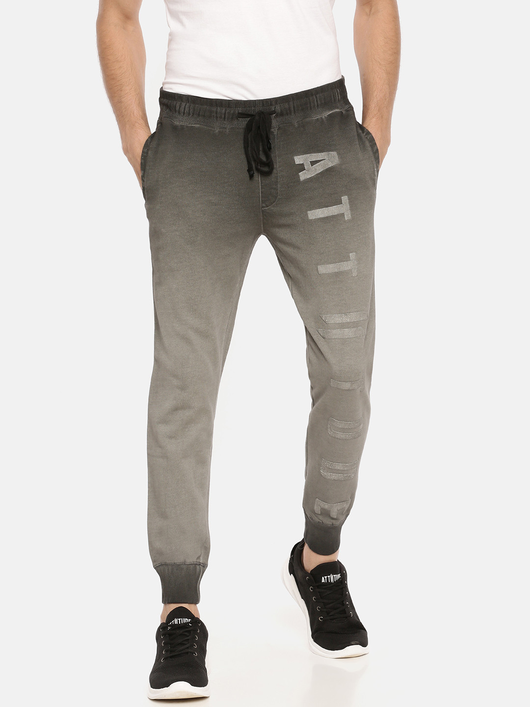

ATTIITUDE Men Grey Printed Slim Fit Jogger