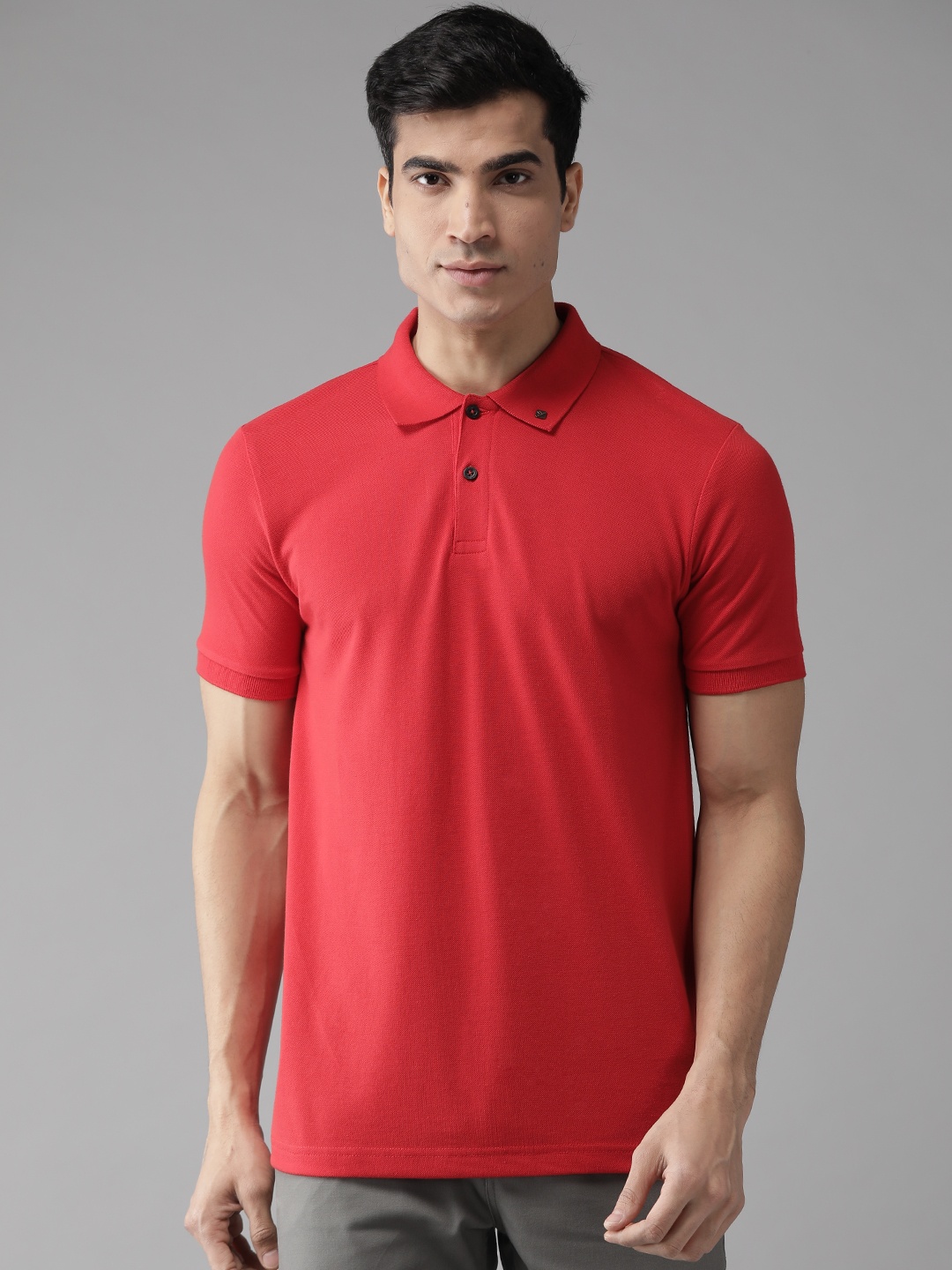 

Hubberholme Men Red Solid Polo Collar T-shirt