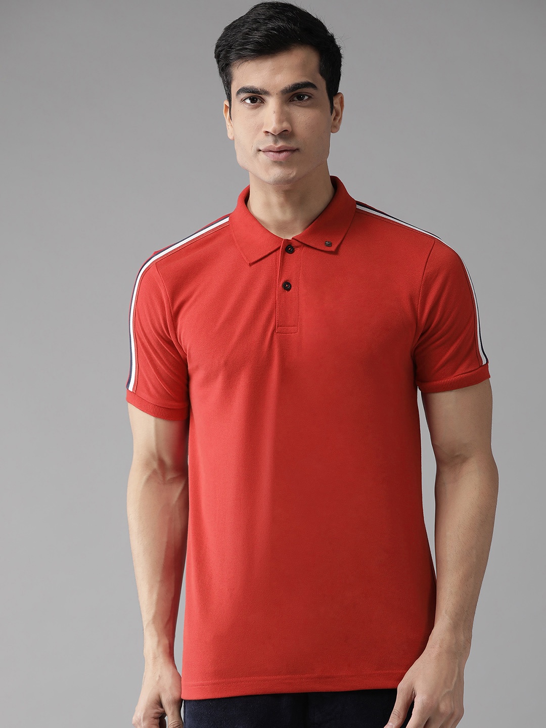 

Hubberholme Men Red Solid Polo Collar T-shirt