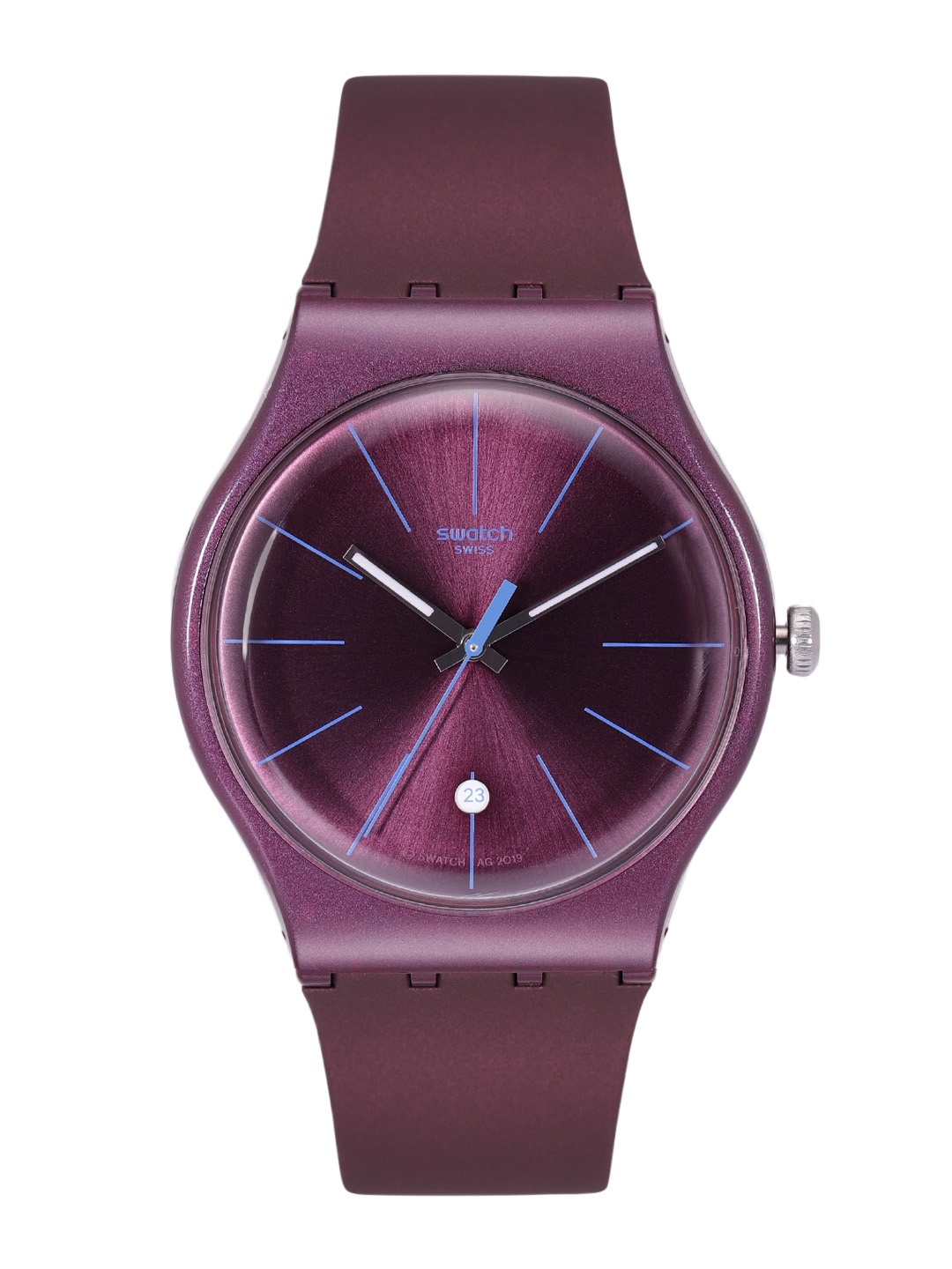 

Swatch SwatchEssentials Unisex Burgundy Water Resistant Analogue Watch SUOR402