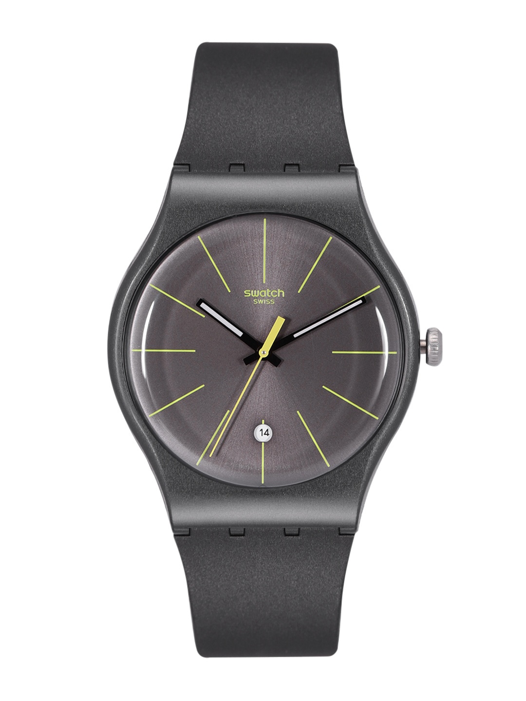 

Swatch SwatchEssentials Unisex Charcoal Water Resistant Analogue Watch SUOB404