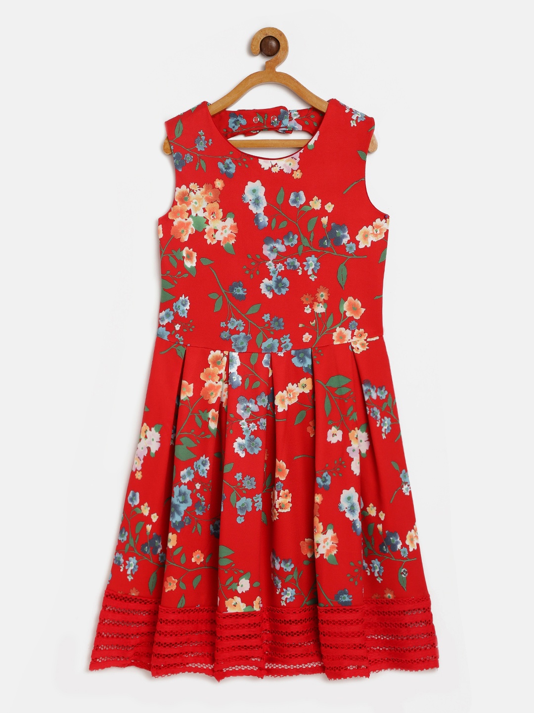 

Allen Solly Junior Girls Red & Blue Printed Fit and Flare Dress
