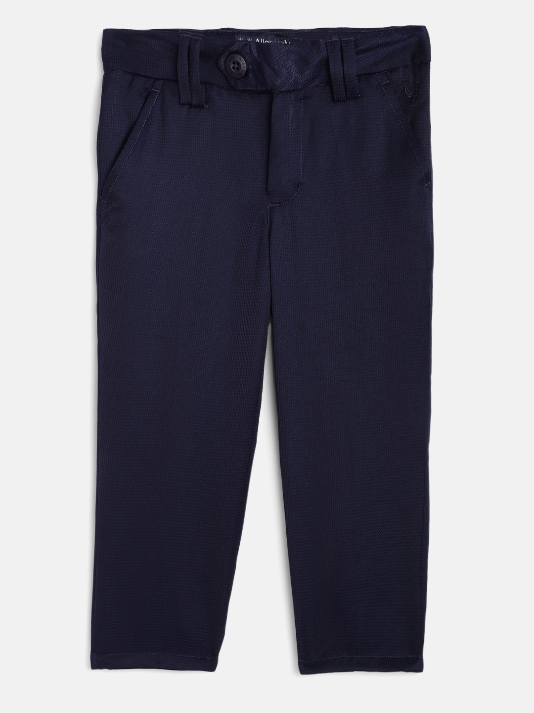 

Allen Solly Junior Boys Navy Blue Regular Fit Solid Trousers