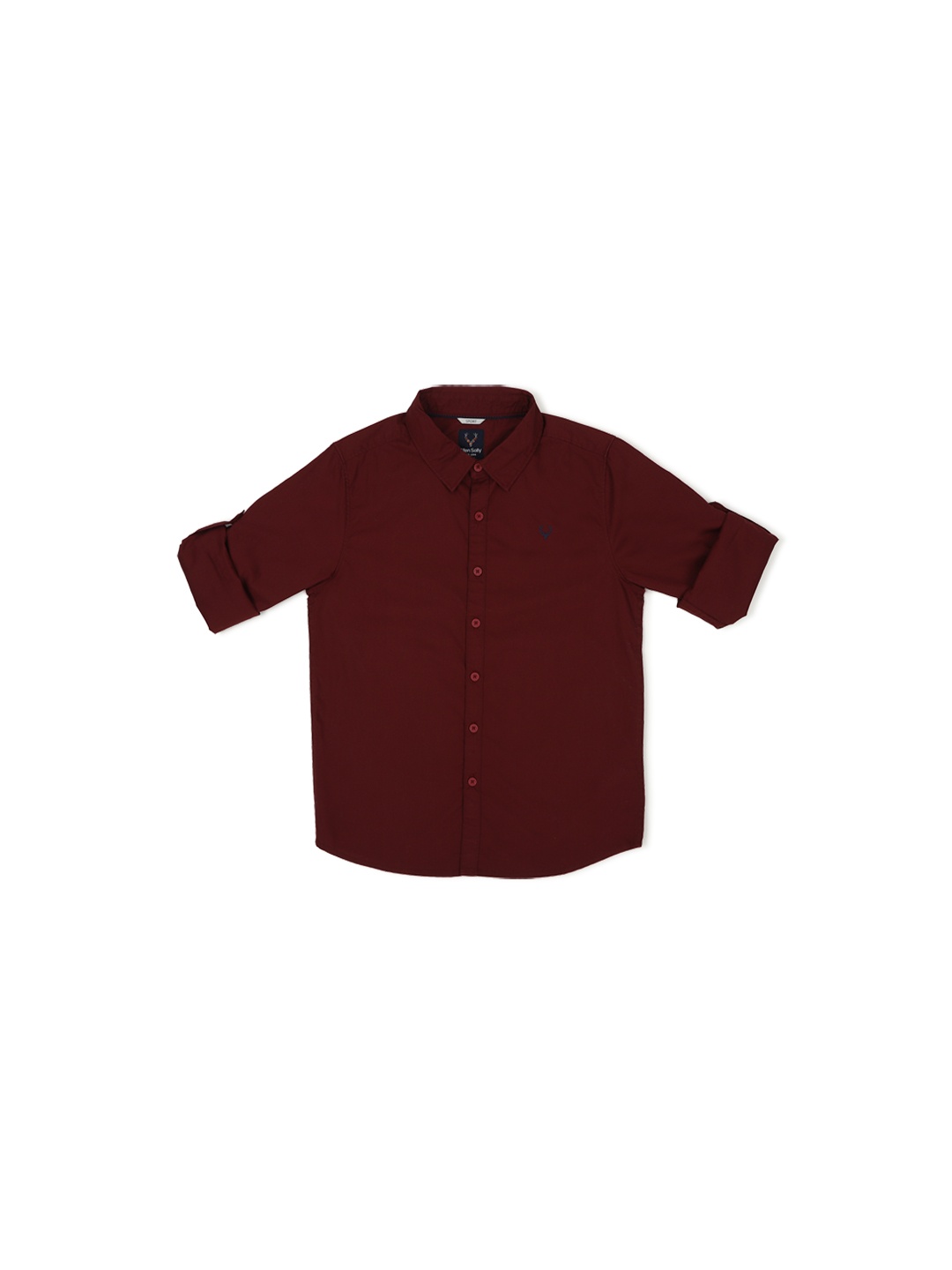 

Allen Solly Junior Boys Maroon Regular Fit Solid Casual Shirt