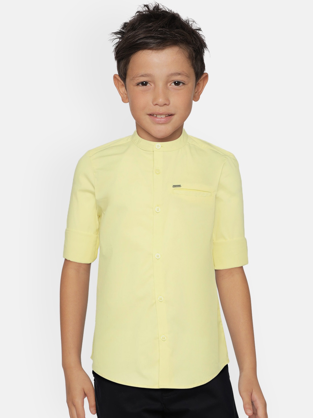 

Allen Solly Junior Boys Yellow Regular Fit Solid Casual Shirt