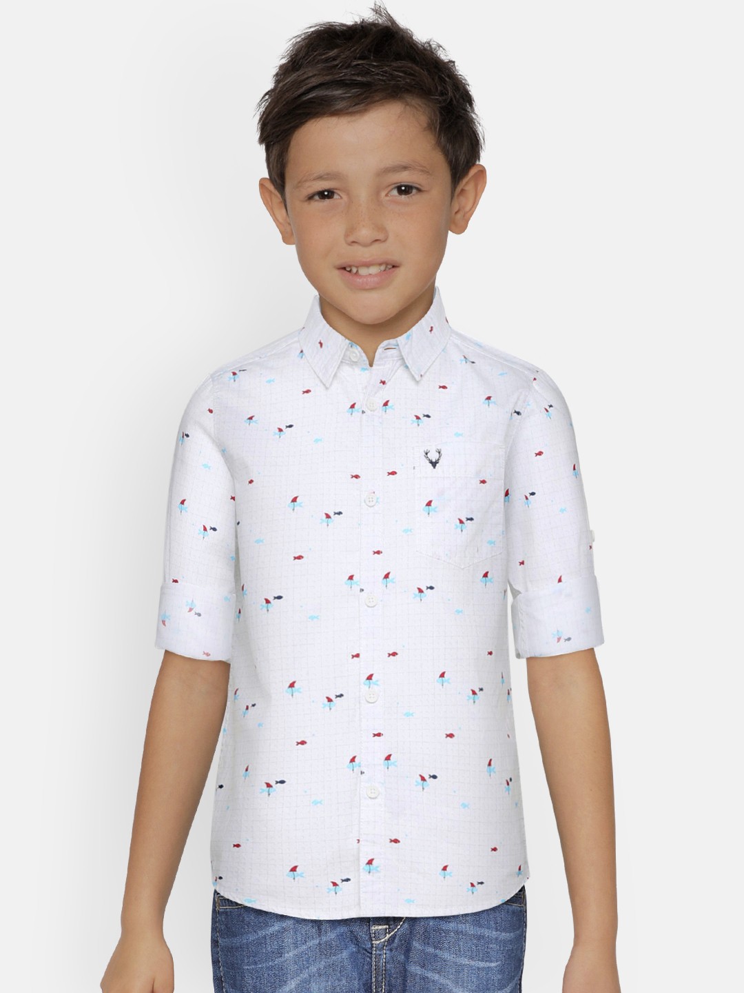 

Allen Solly Junior Boys White Sport Regular Fit Printed Casual Shirt