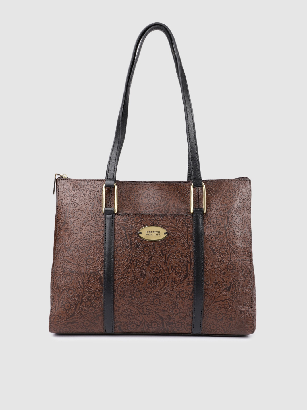 

Hidesign Brown Textured Leather Shoulder Bag