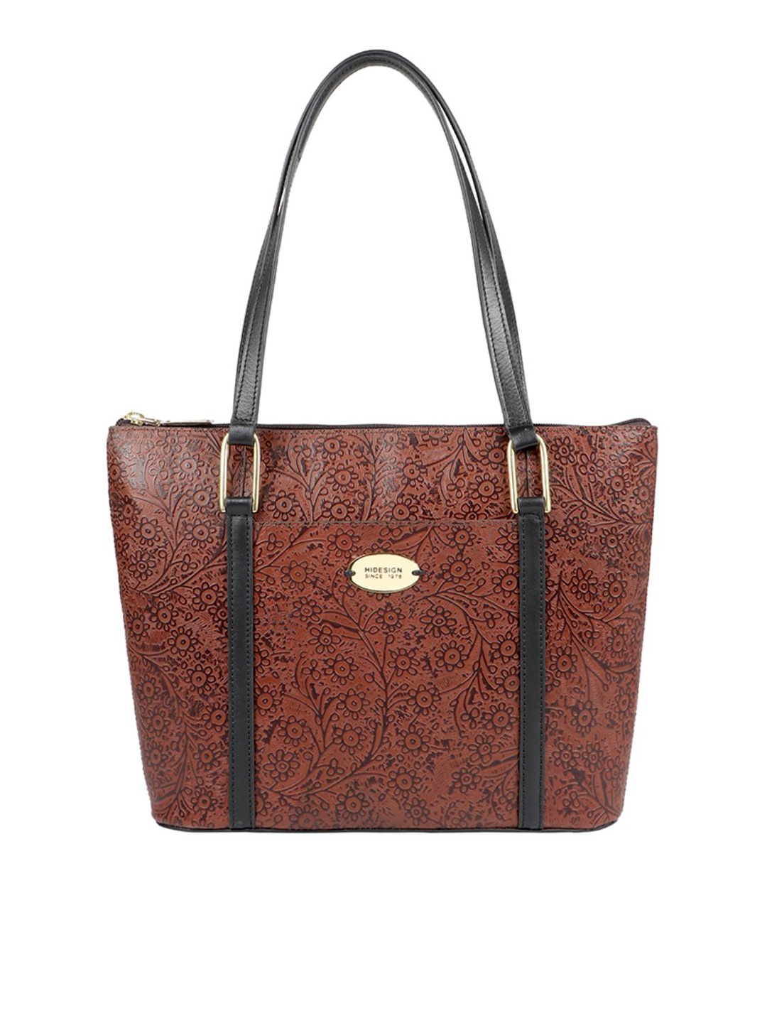 

Hidesign Brown Textured Leather Shoulder Bag